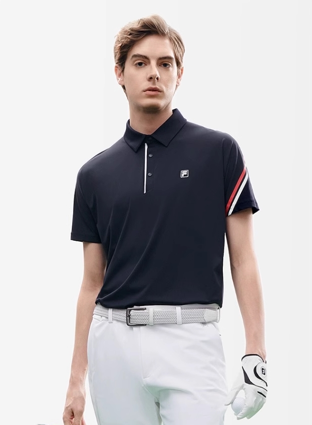 FILA men's golf elite short-sleeved POLO shirt sun protection and anti-UV sports T-shirt