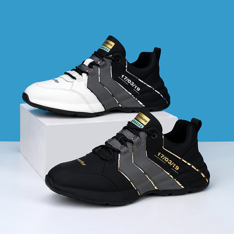 Skórzane buty codzienne ze skóry bydlęcej łączonej w kolorze