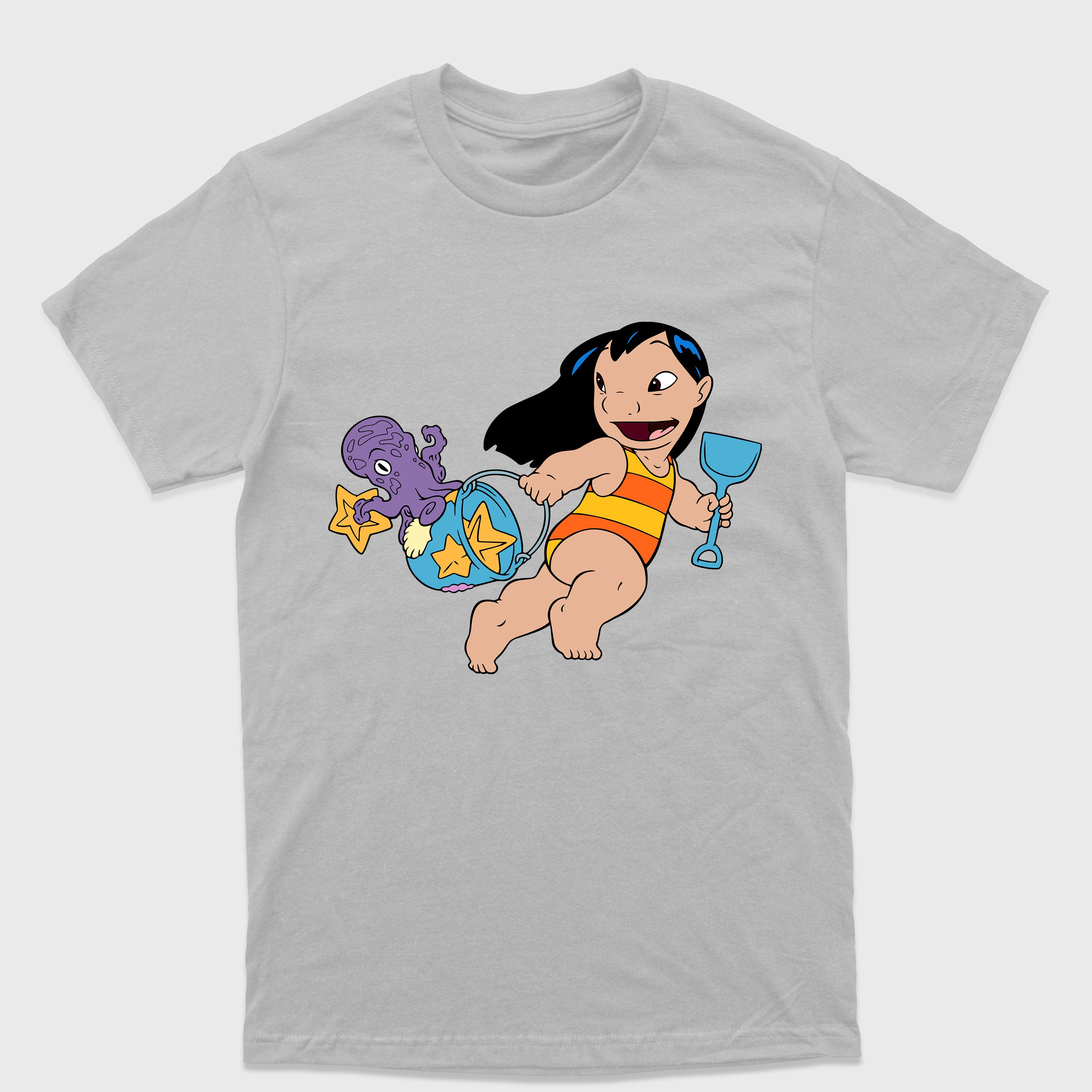 Camiseta Básica Lilo Brincando na Praia