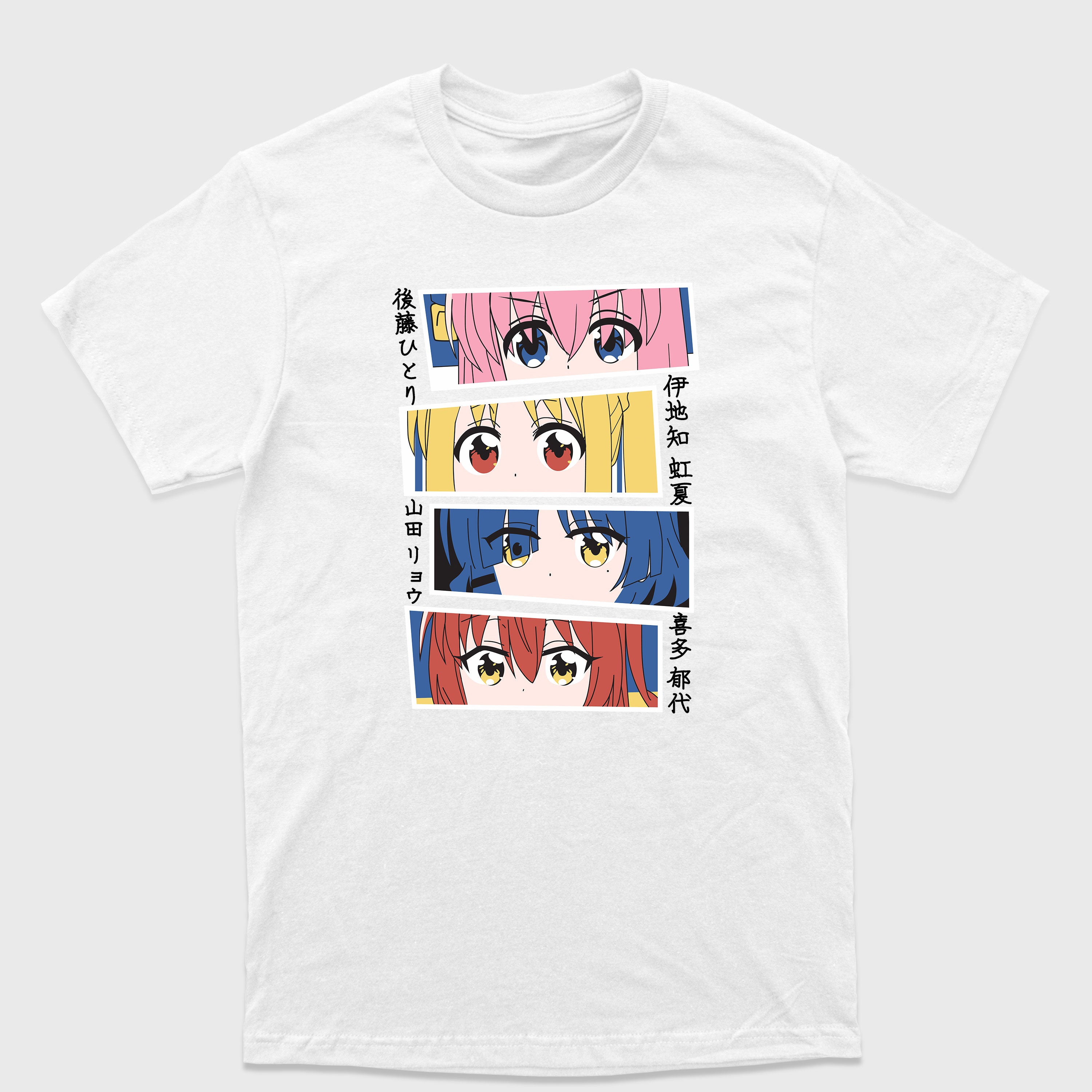 Camiseta Básica Faces Kessoku Band Bocchi the Rock