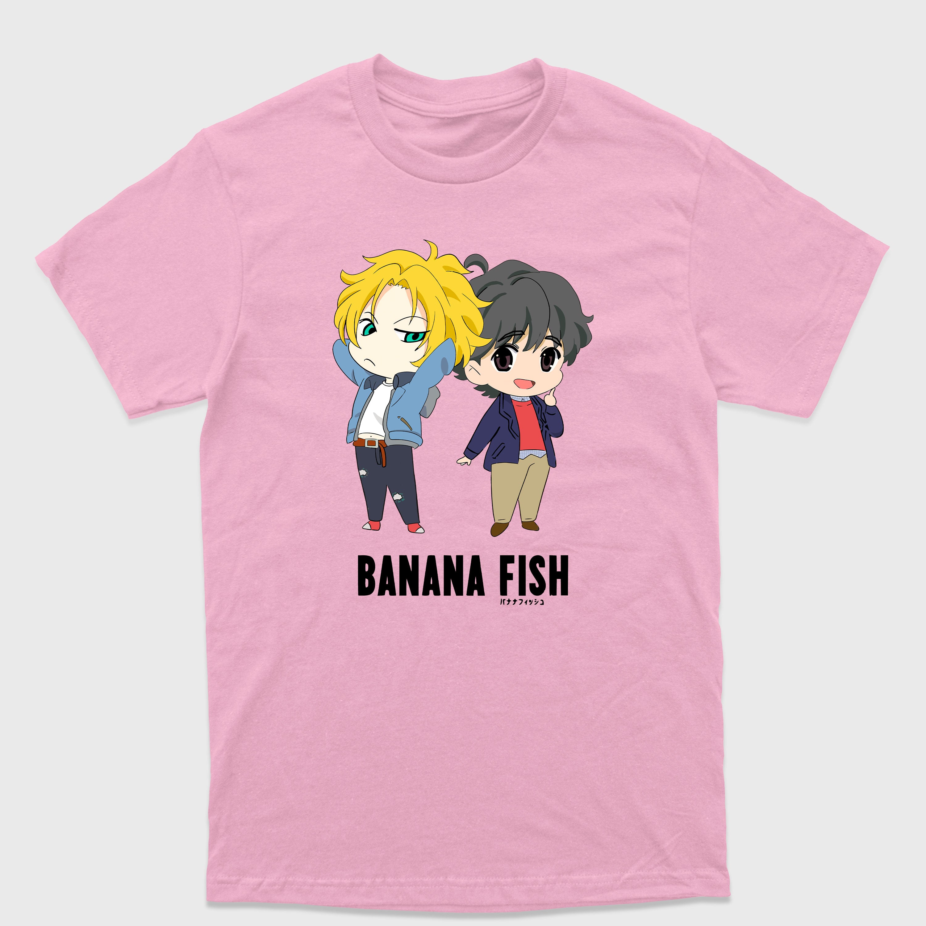 Camiseta Básica Eiji e Ash Chibi Banana Fish