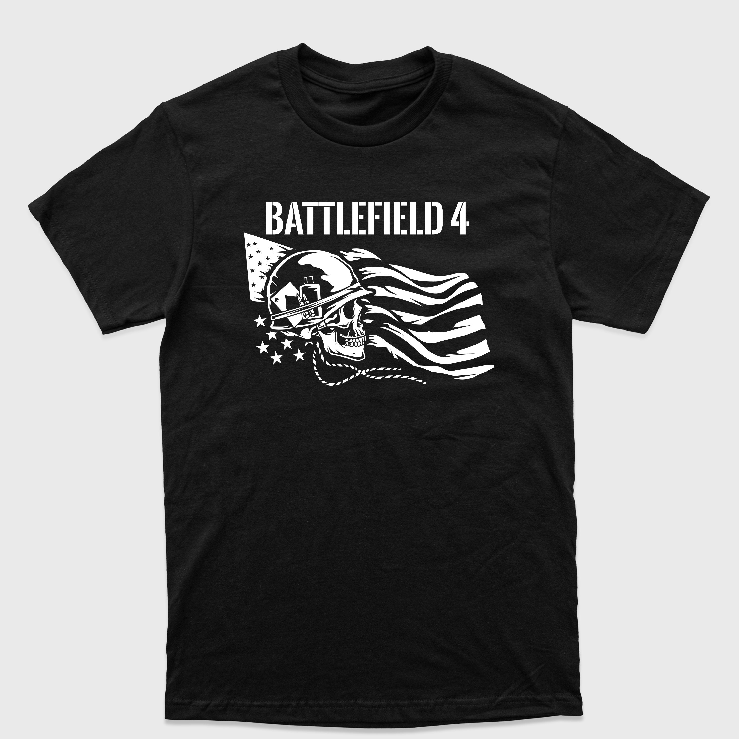 Camiseta Básica BF4 Skull USA Flag