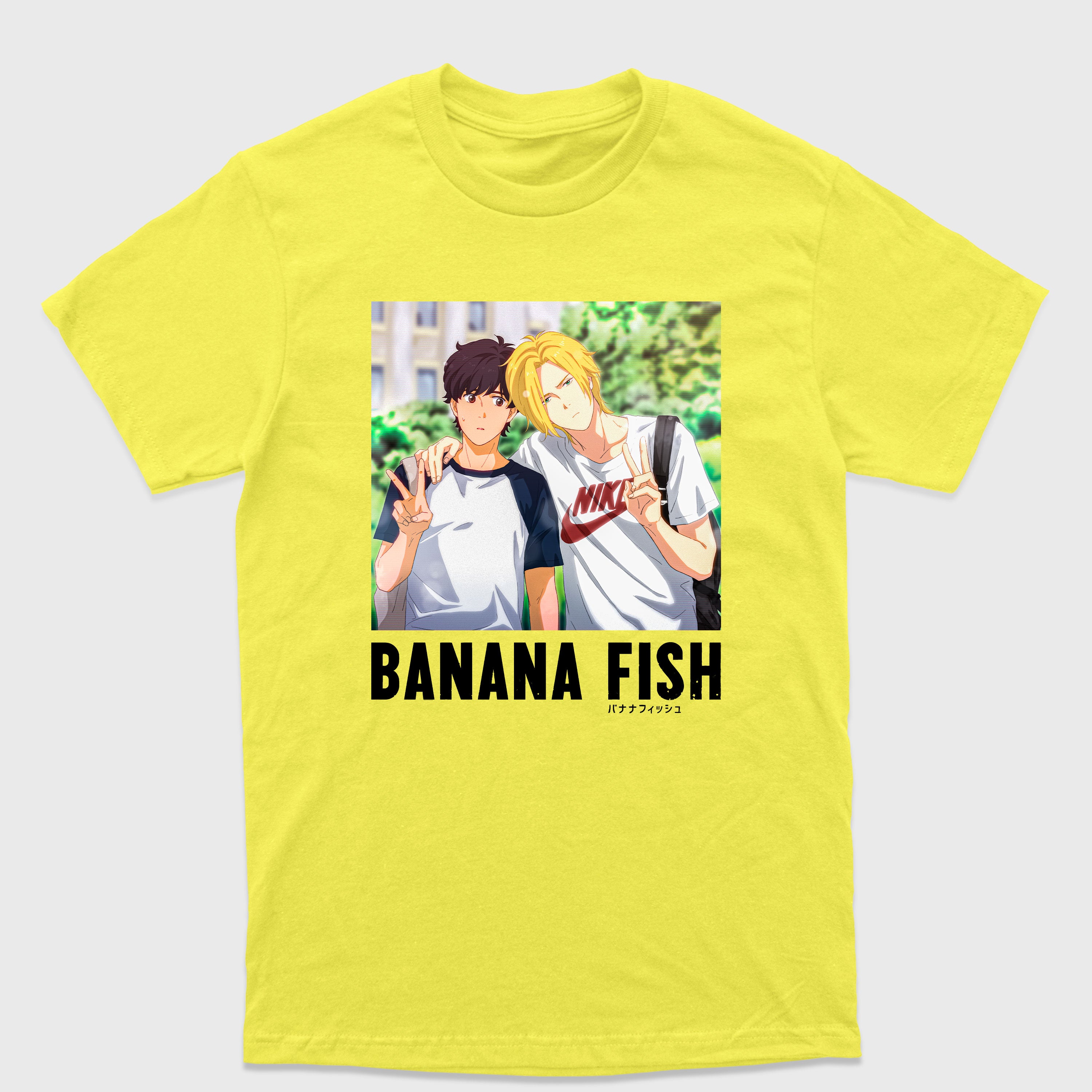 Camiseta Básica Banana Fish Ash e Eiji