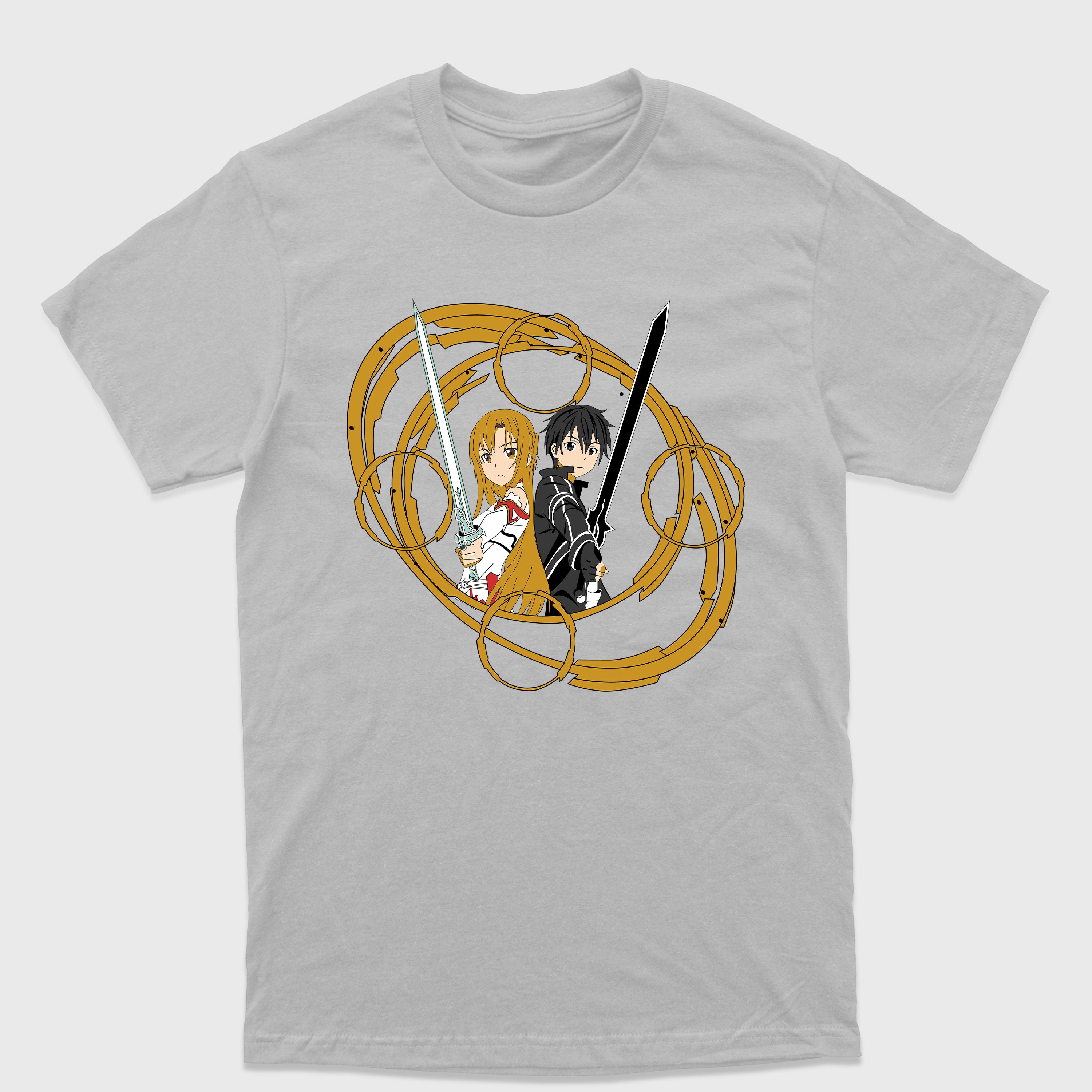Camiseta Básica Asuna e Kirito Sword Art Online