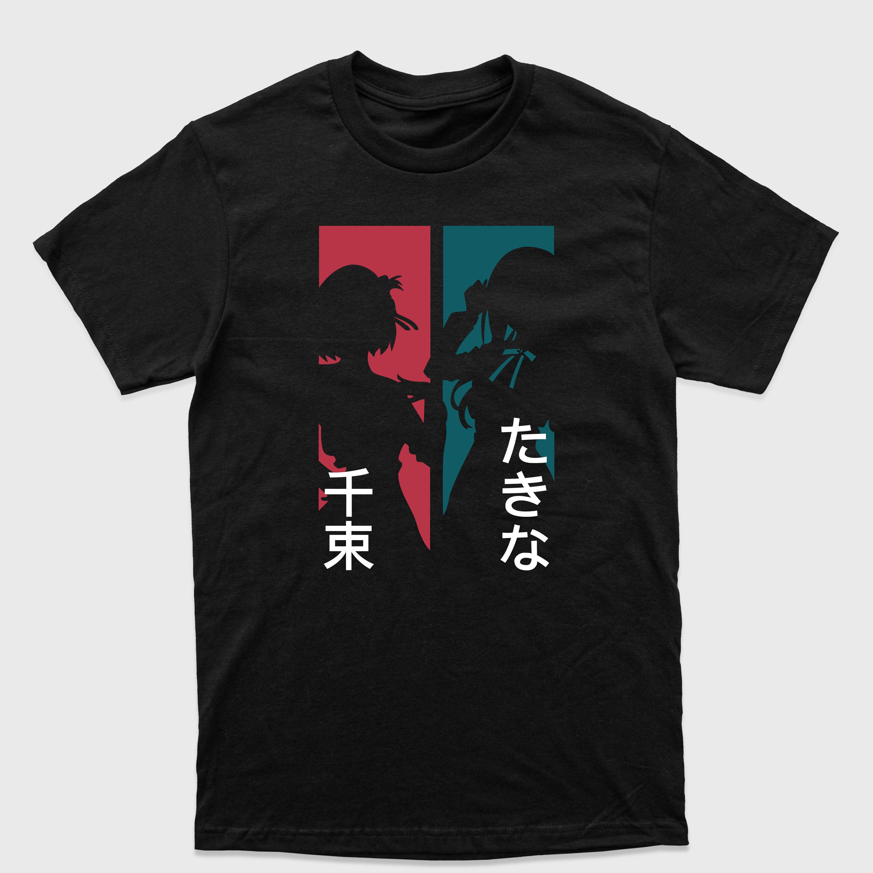 Camiseta Básica Sombra Chisato e Inoue Lycoris Recoil