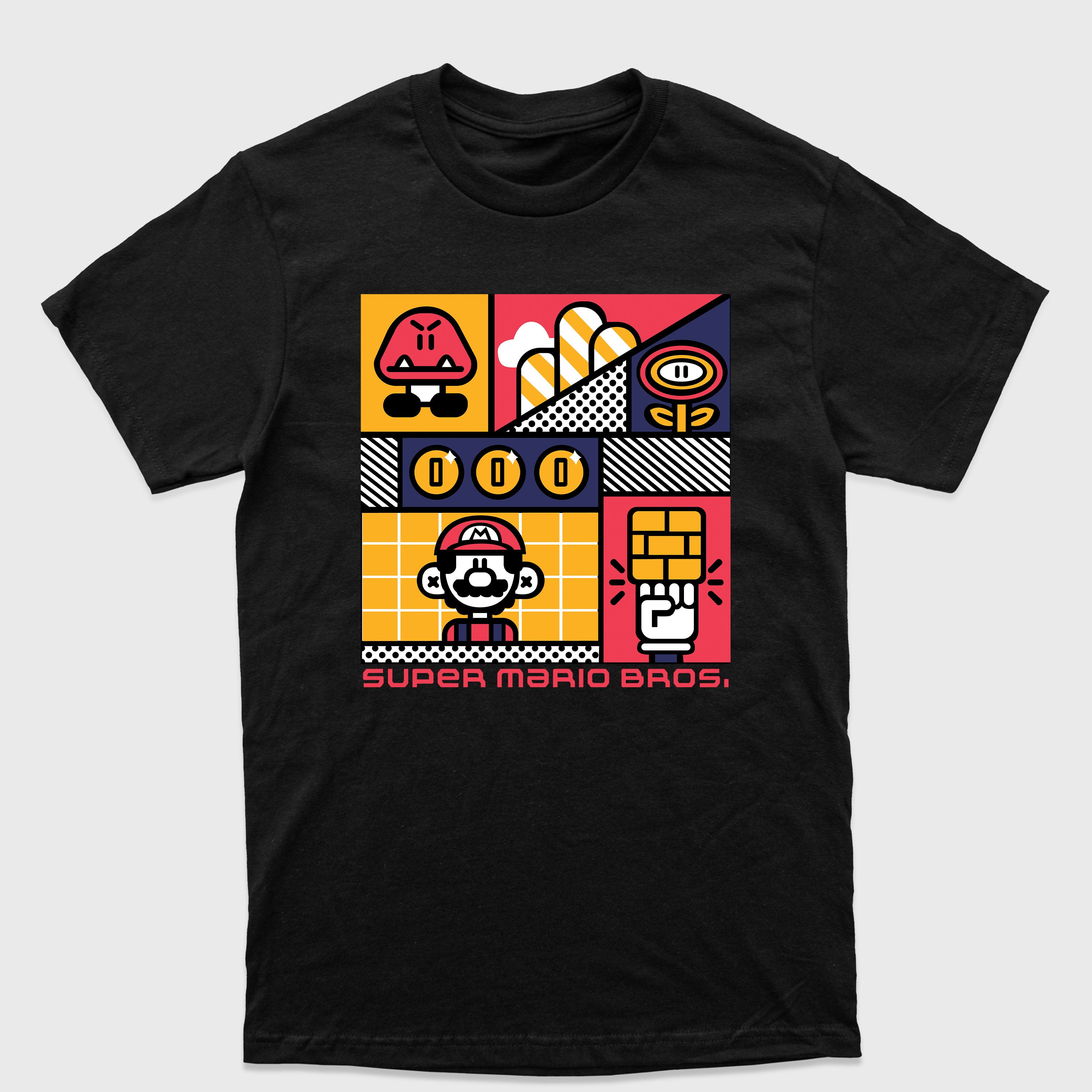 Camiseta Básica Super Mario Bros Blocos