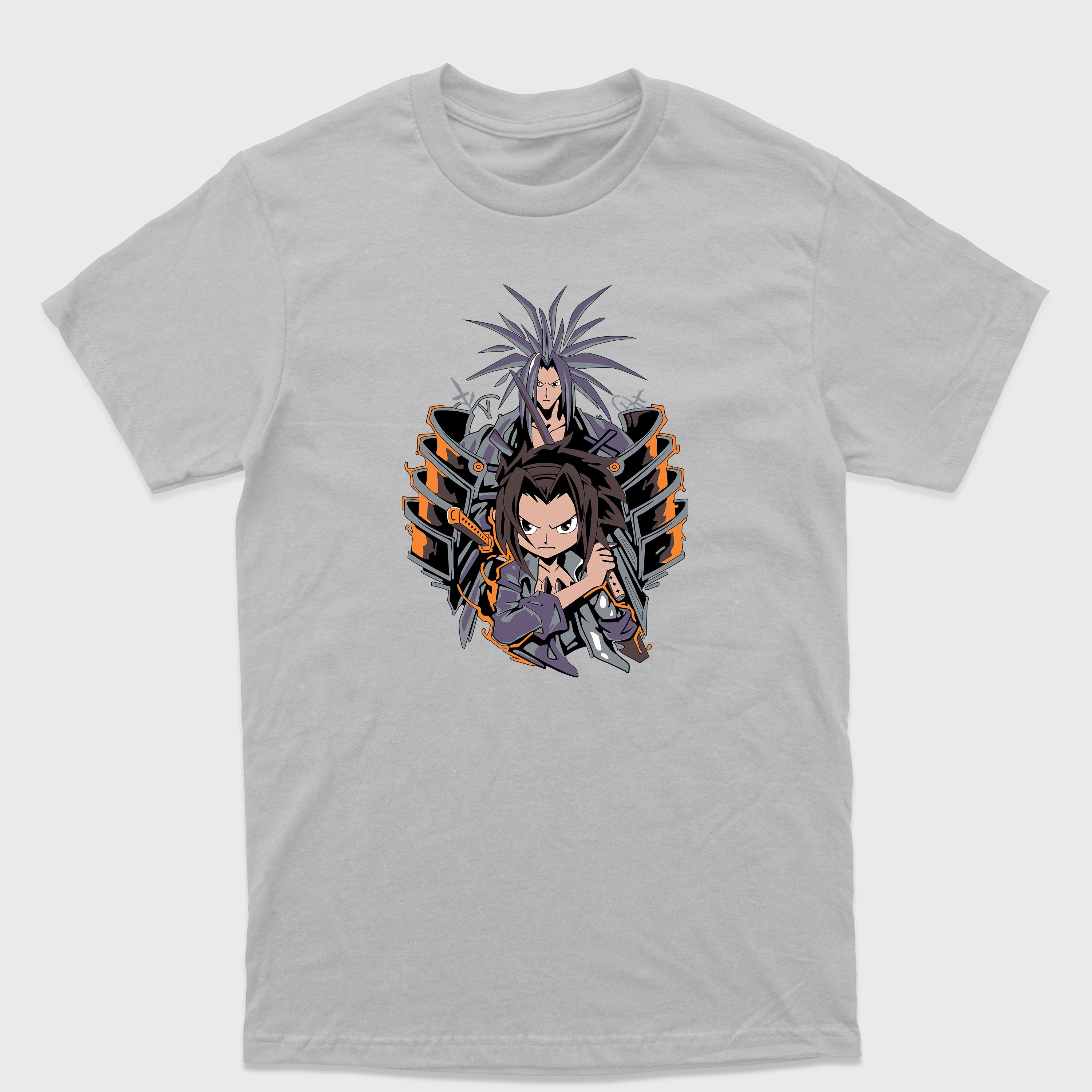 Camiseta Básica Yoh e Amidamaru Shaman King