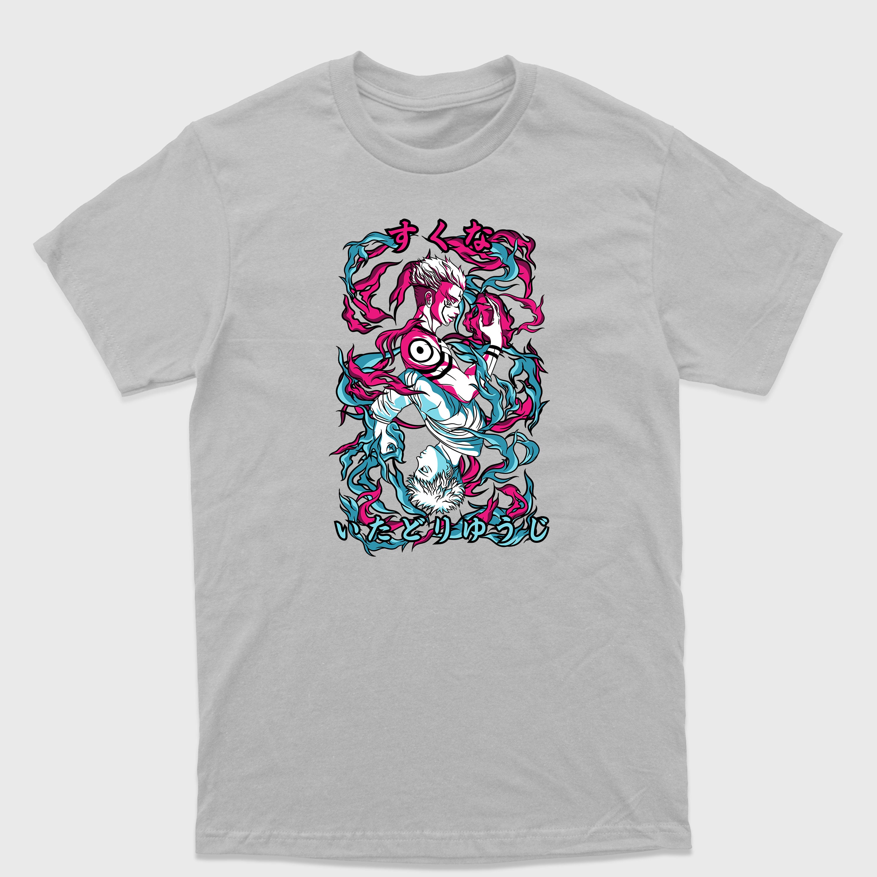 Camiseta Básica Yuji e Sukuna Jujutsu Kaisen