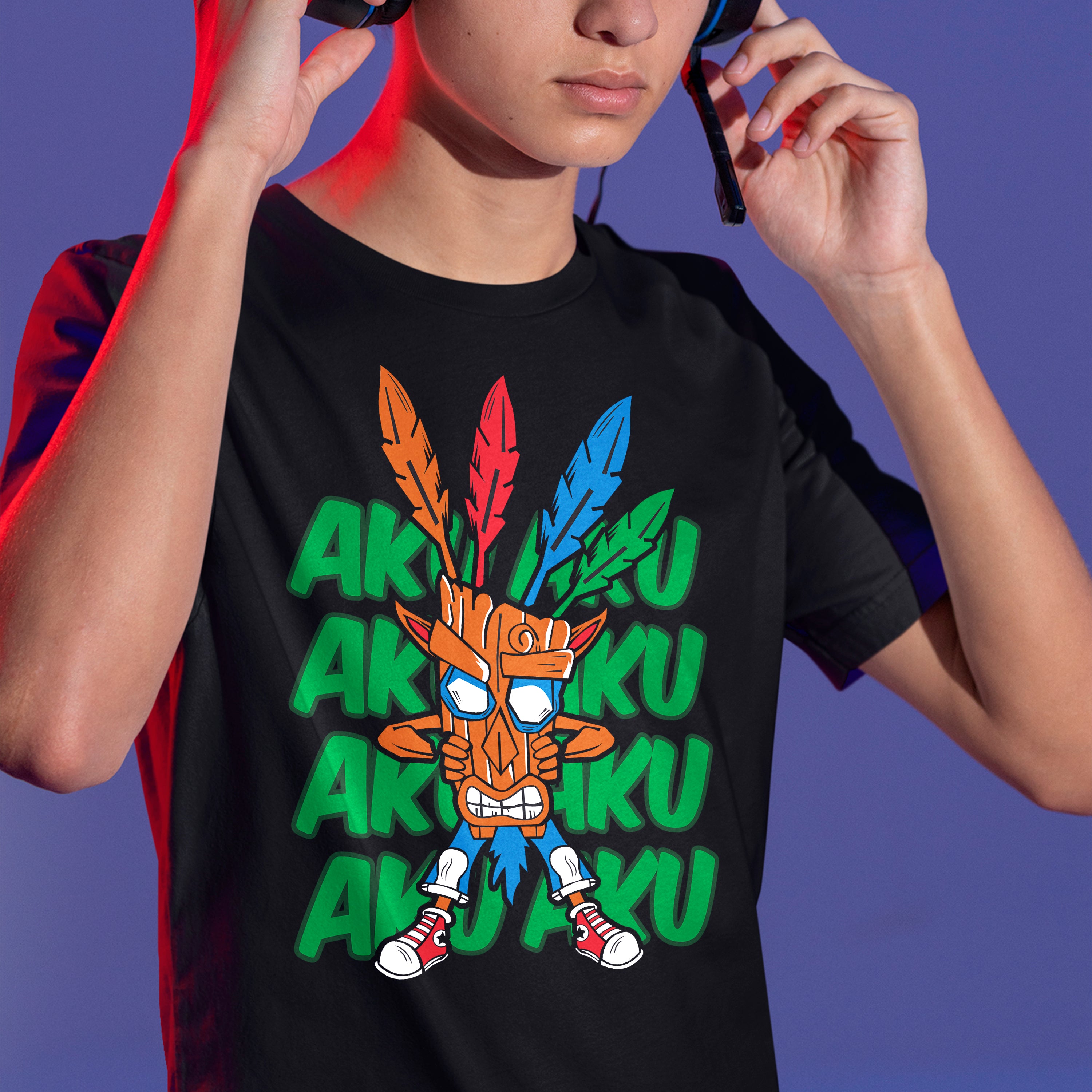 Camiseta Básica Crash e a Máscara Aku Aku