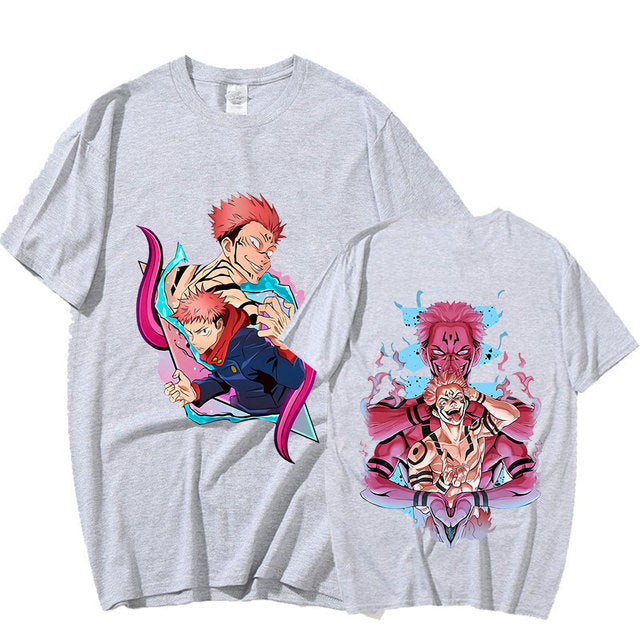 Camiseta Básica Sukuna e Yuji Jujutsu Kaisen