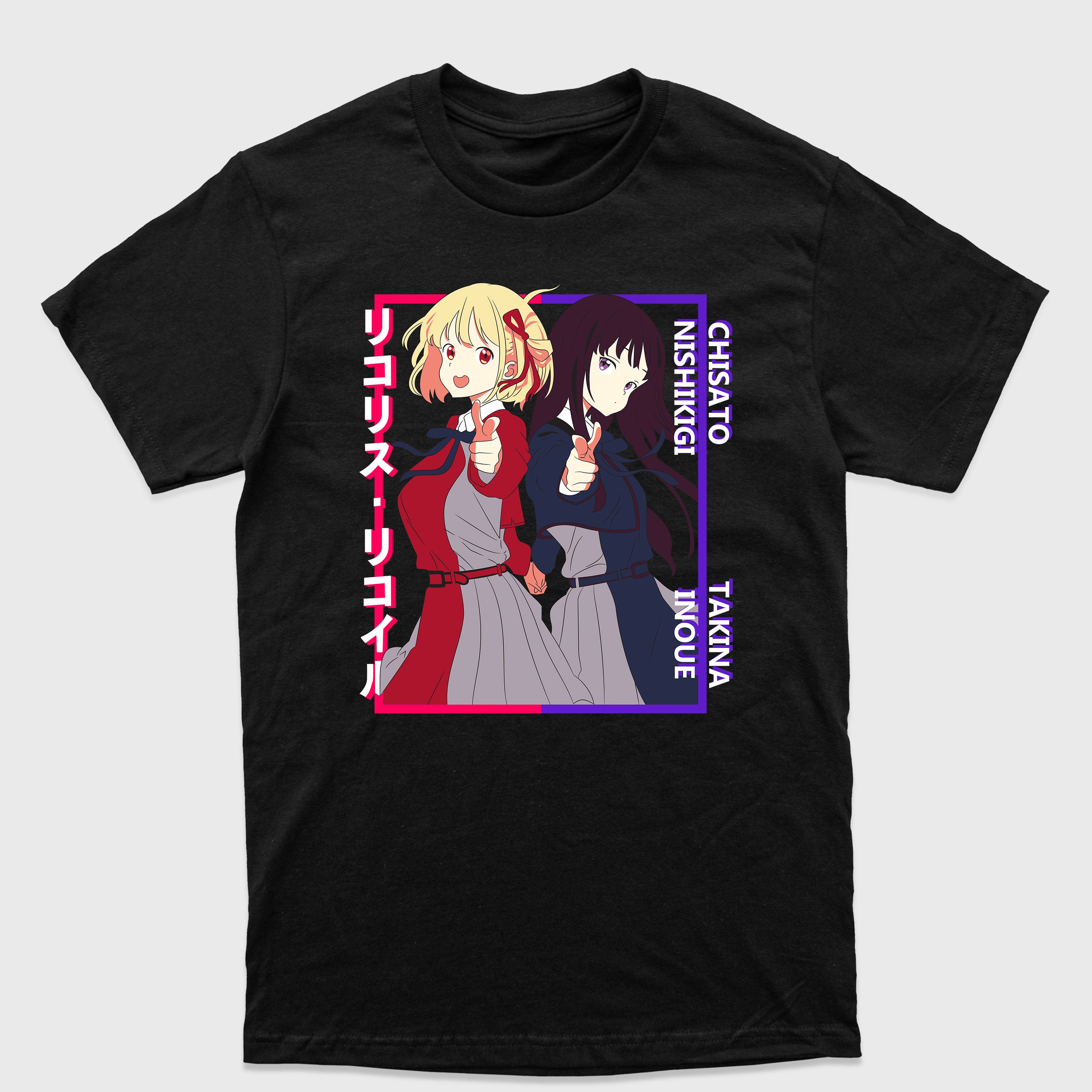 Camiseta Básica Lycoris Recoil Chisato e Takina