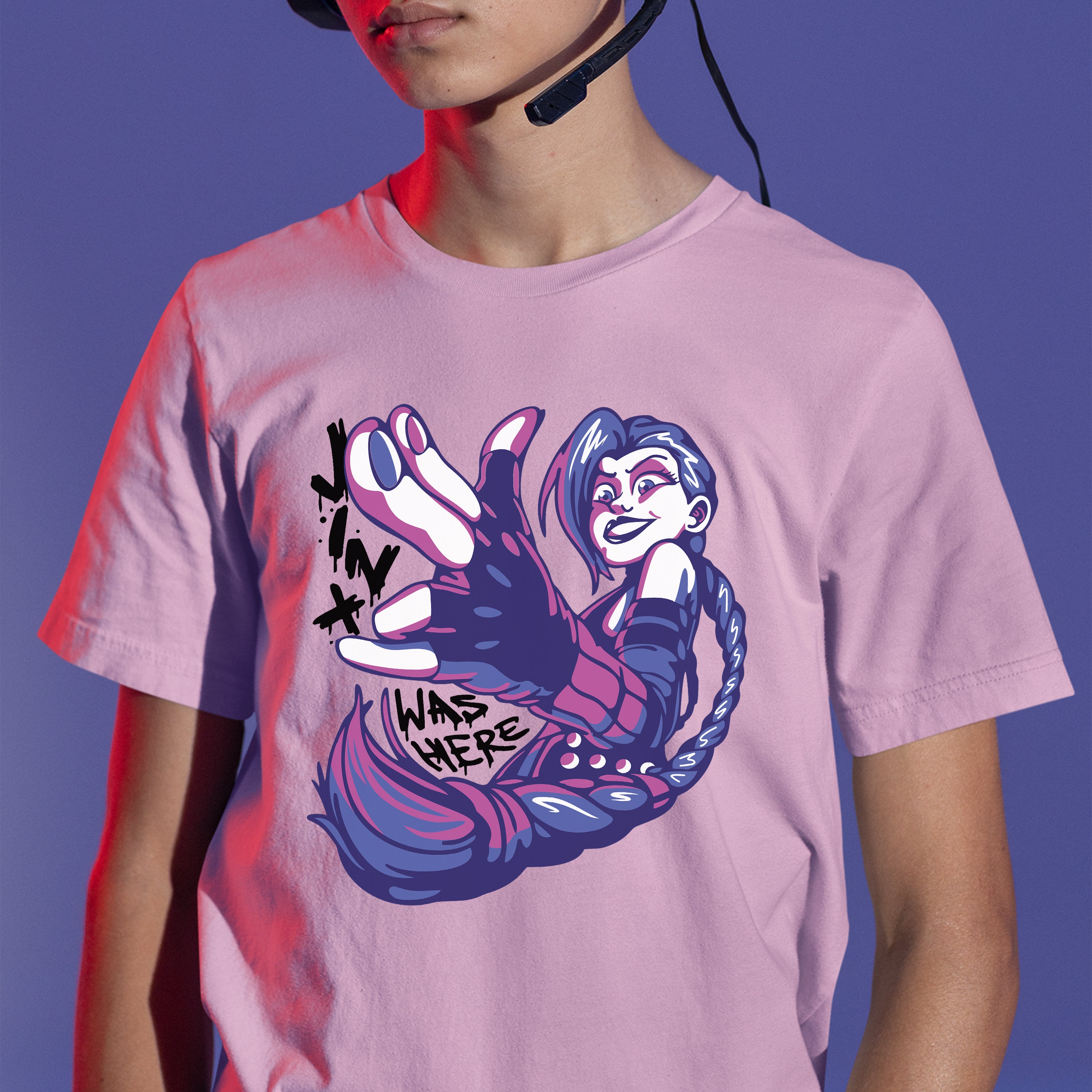 Camiseta Básica Jinx Was Here League of Legends