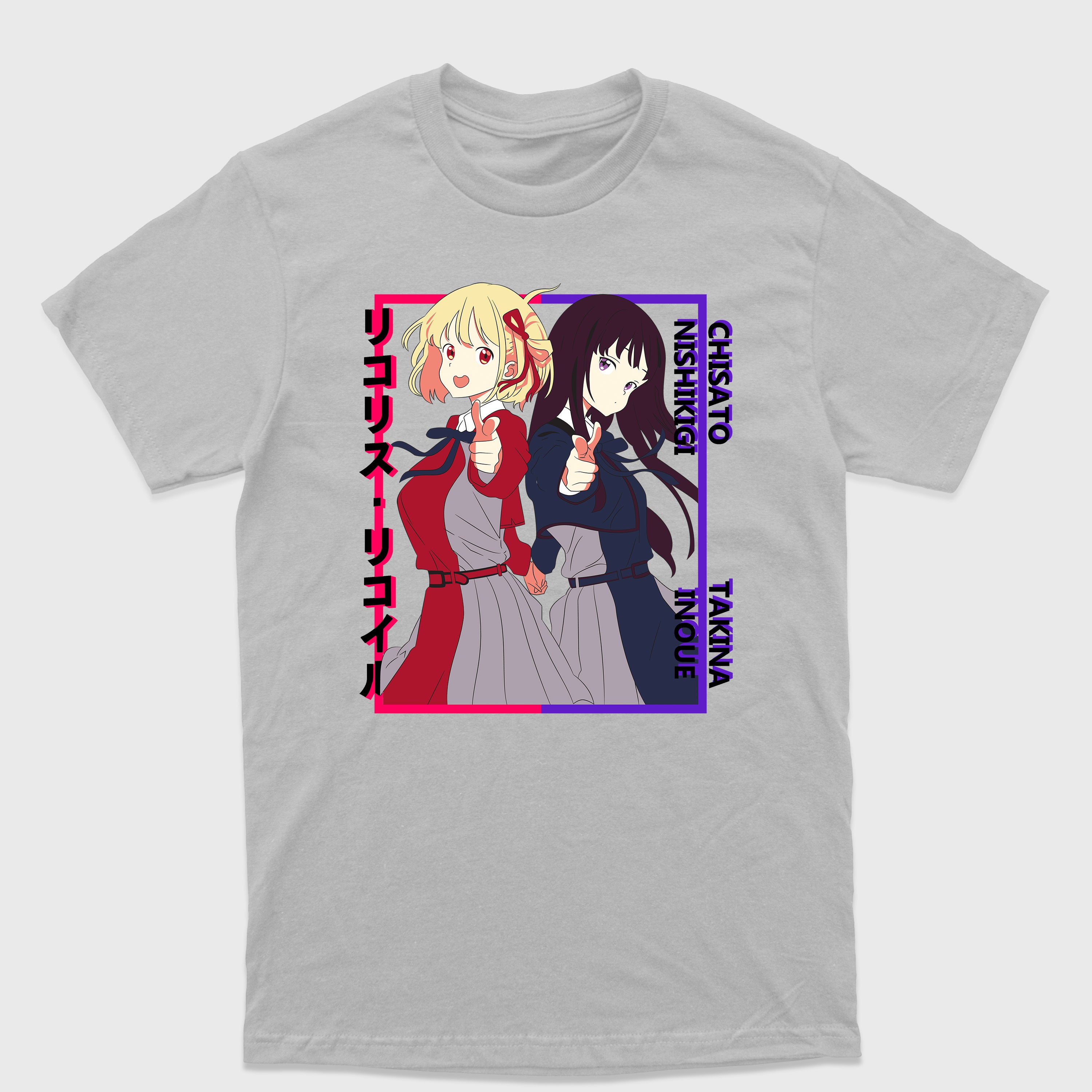 Camiseta Básica Lycoris Recoil Chisato e Takina