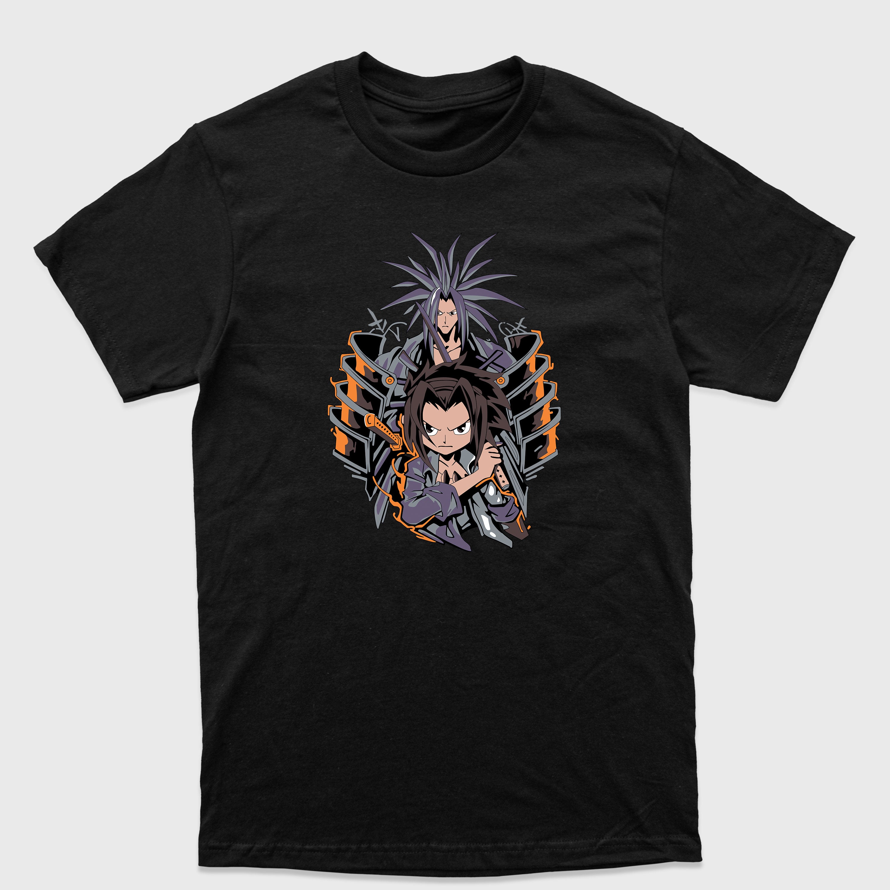 Camiseta Básica Yoh e Amidamaru Shaman King