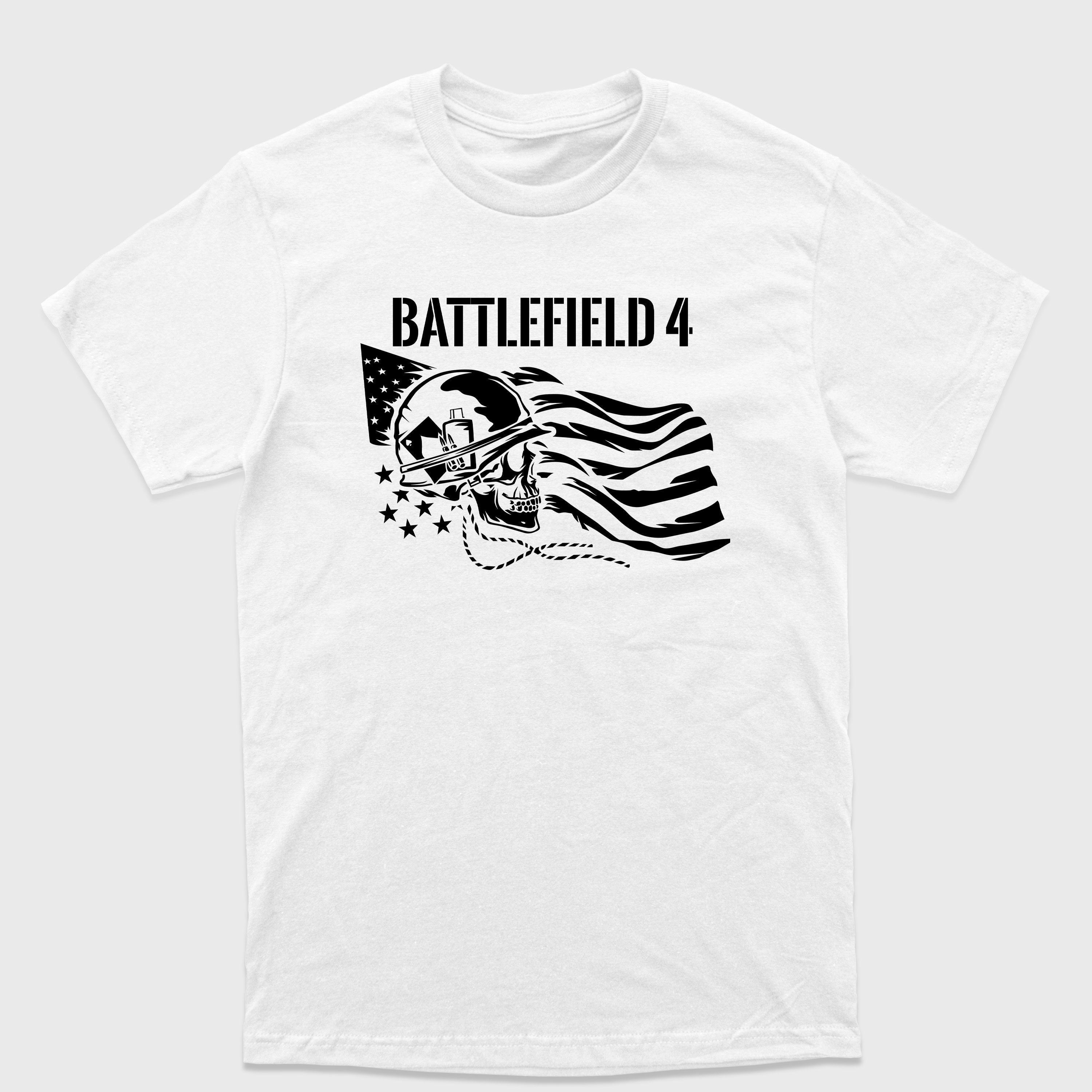 Camiseta Básica BF4 Skull USA Flag