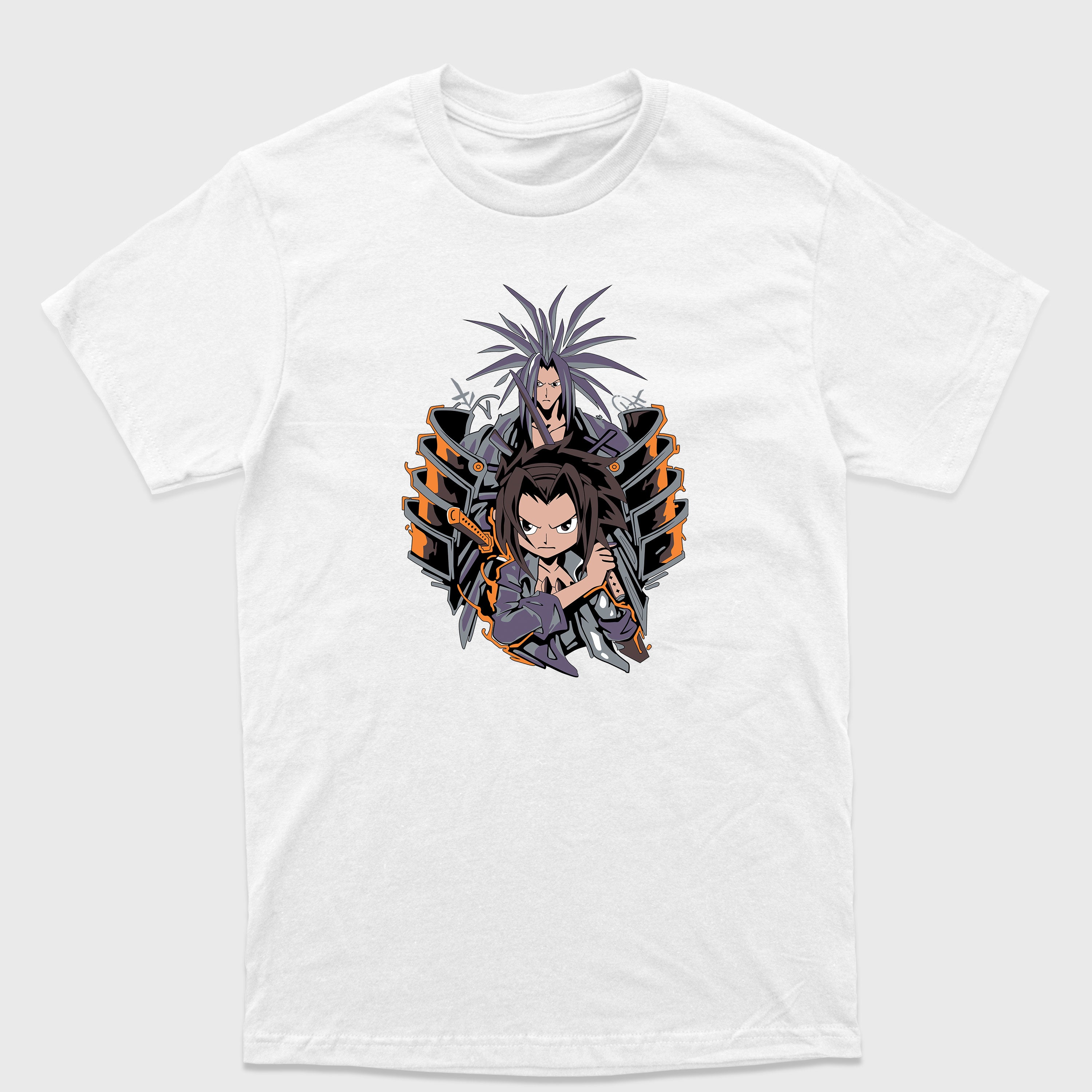 Camiseta Básica Yoh e Amidamaru Shaman King