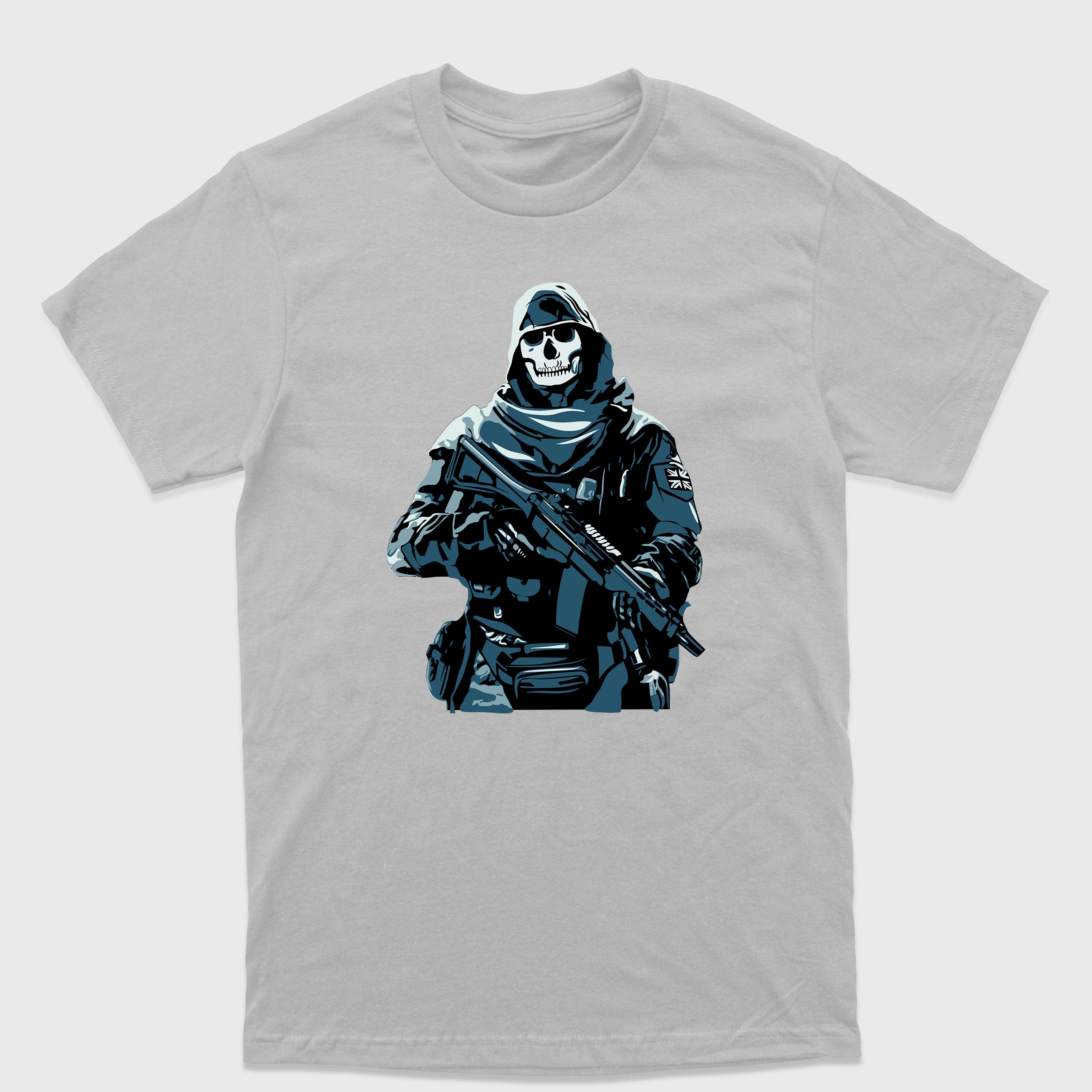 Camiseta Básica Ghost Soldier Call of Duty