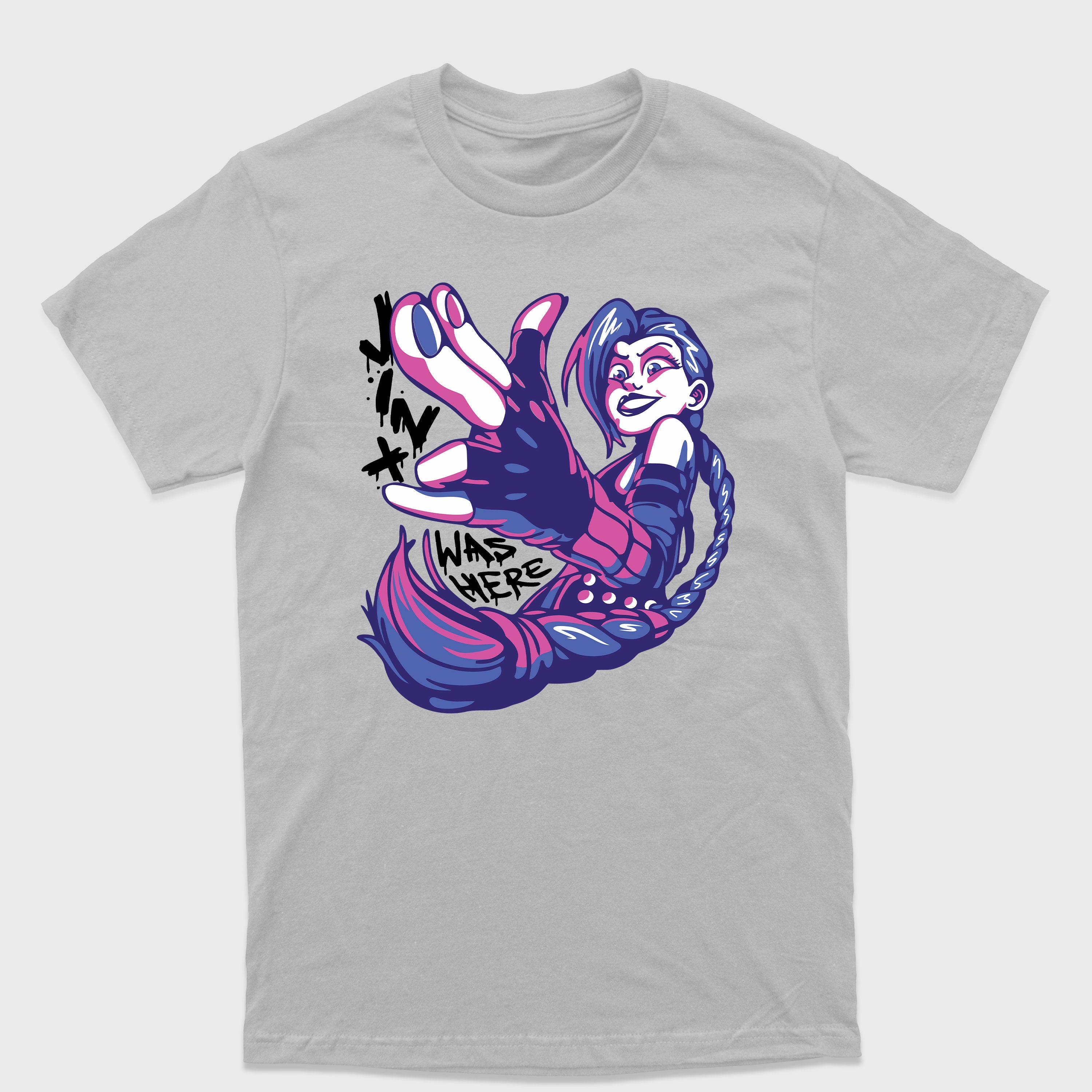 Camiseta Básica Jinx Was Here League of Legends