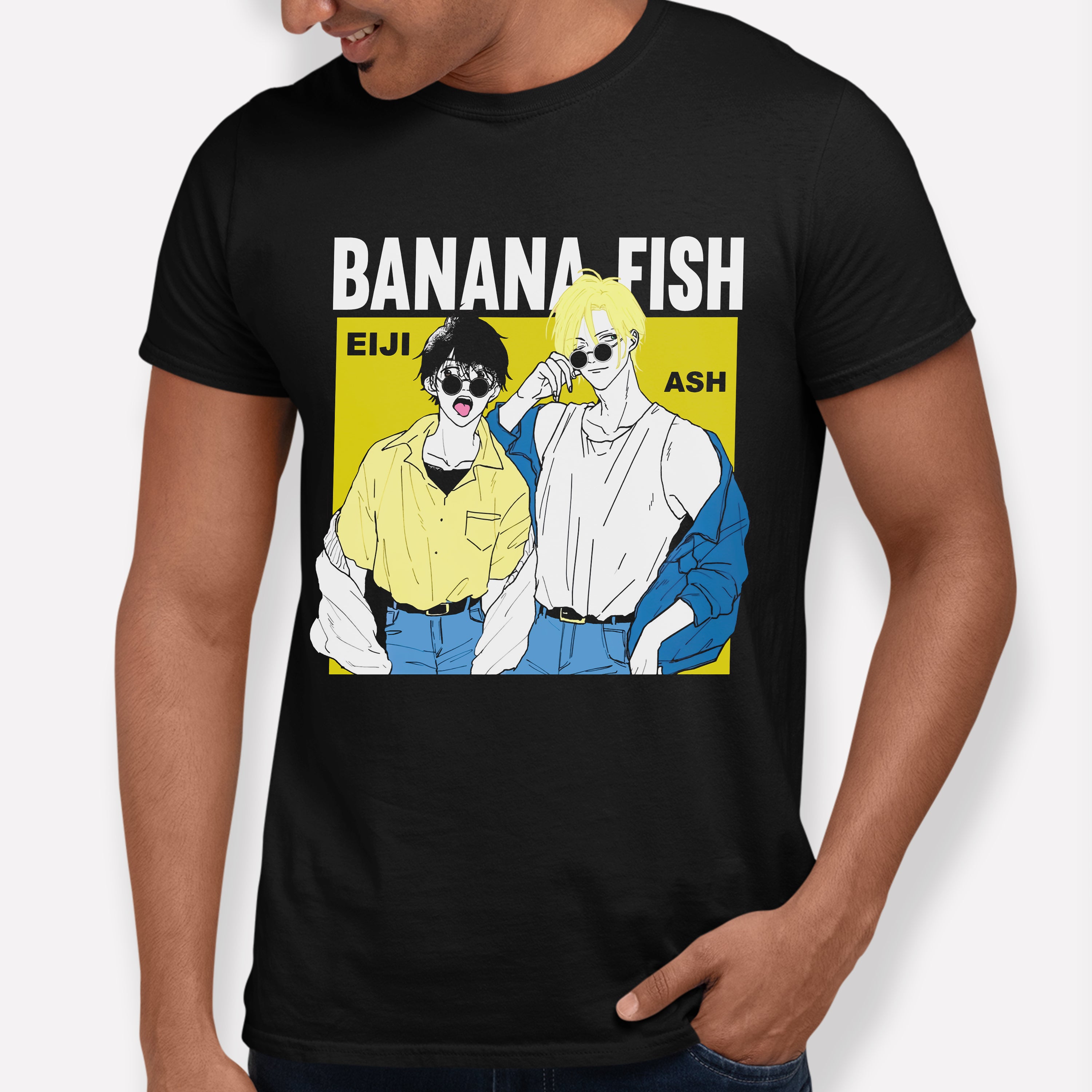 Camiseta Básica Ash e Eiji Banana Fish