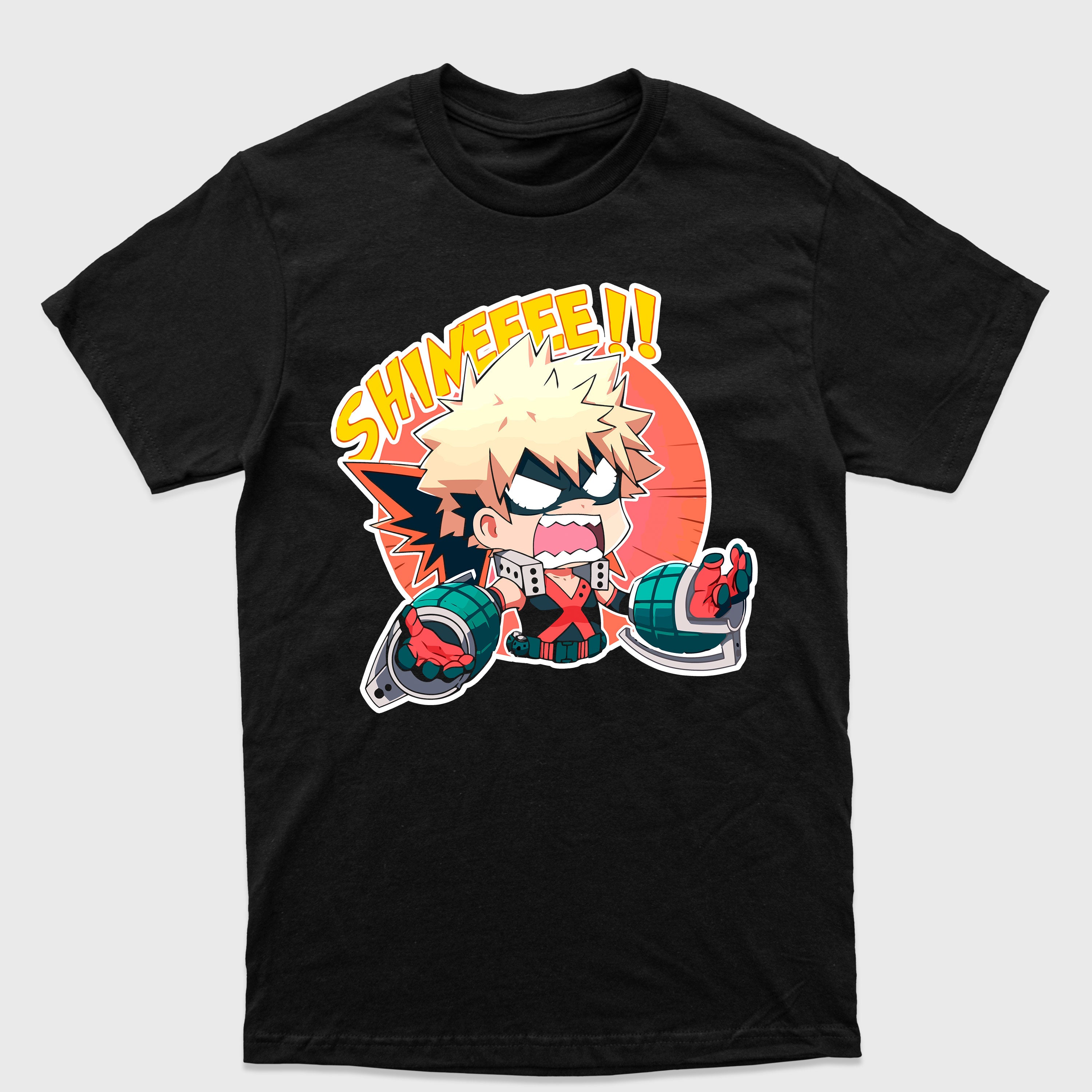 Camiseta Básica Boku No Hero Katsuki Bakugo Chibi