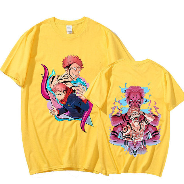 Camiseta Básica Sukuna e Yuji Jujutsu Kaisen