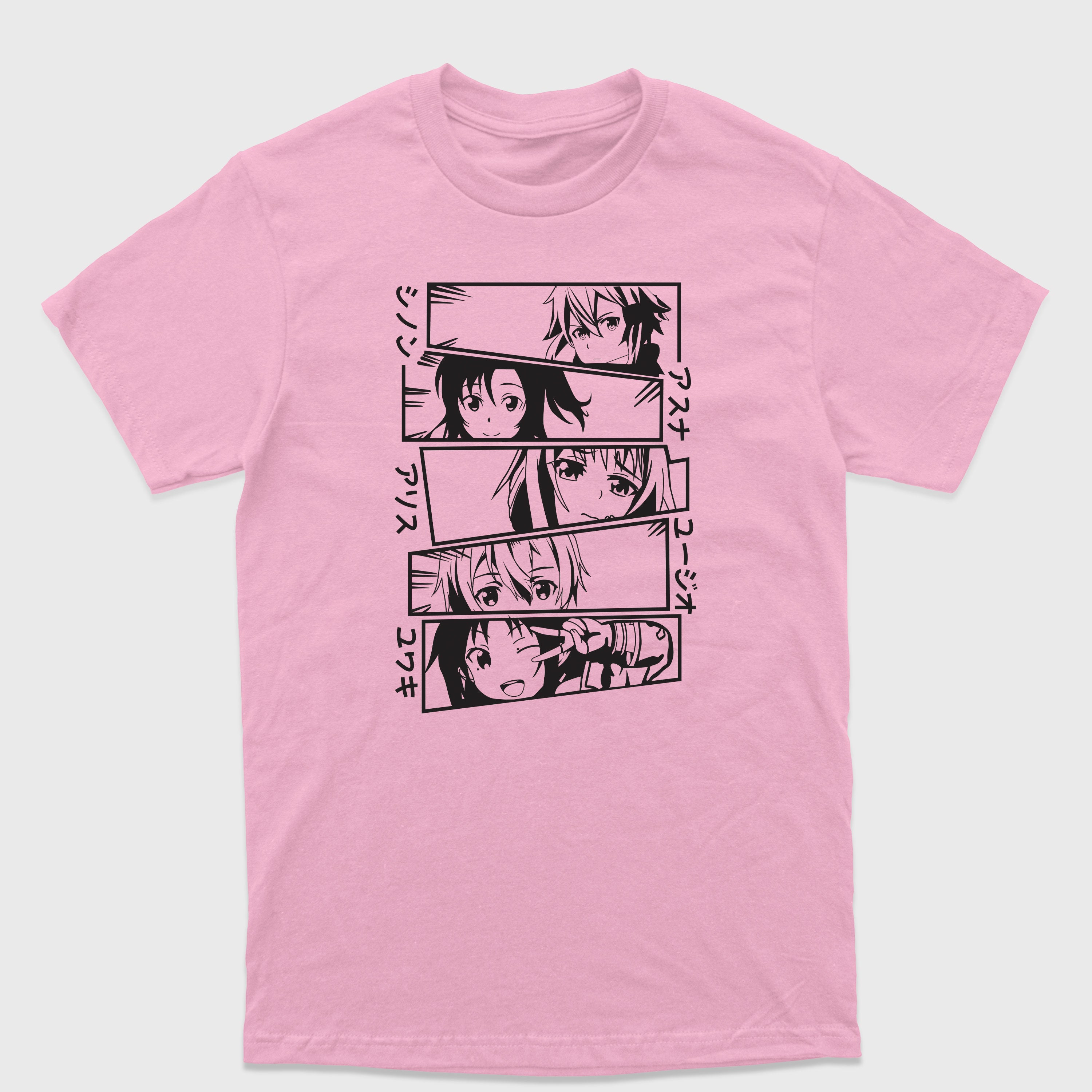 Camiseta Básica Faces Personagens Sword Art