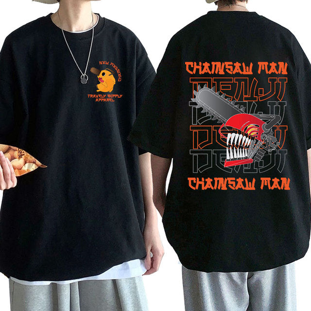 Camiseta Básica Denji e Pochita Chainsaw Man