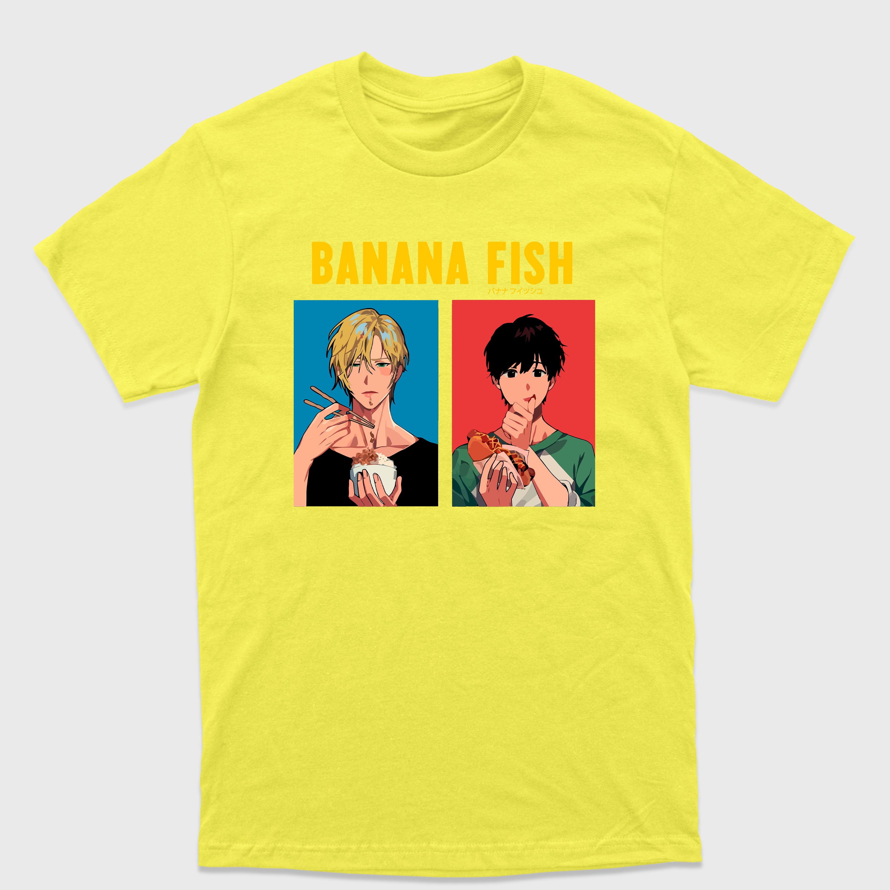 Camiseta Básica Ash e Eiji Comendo Banana Fish