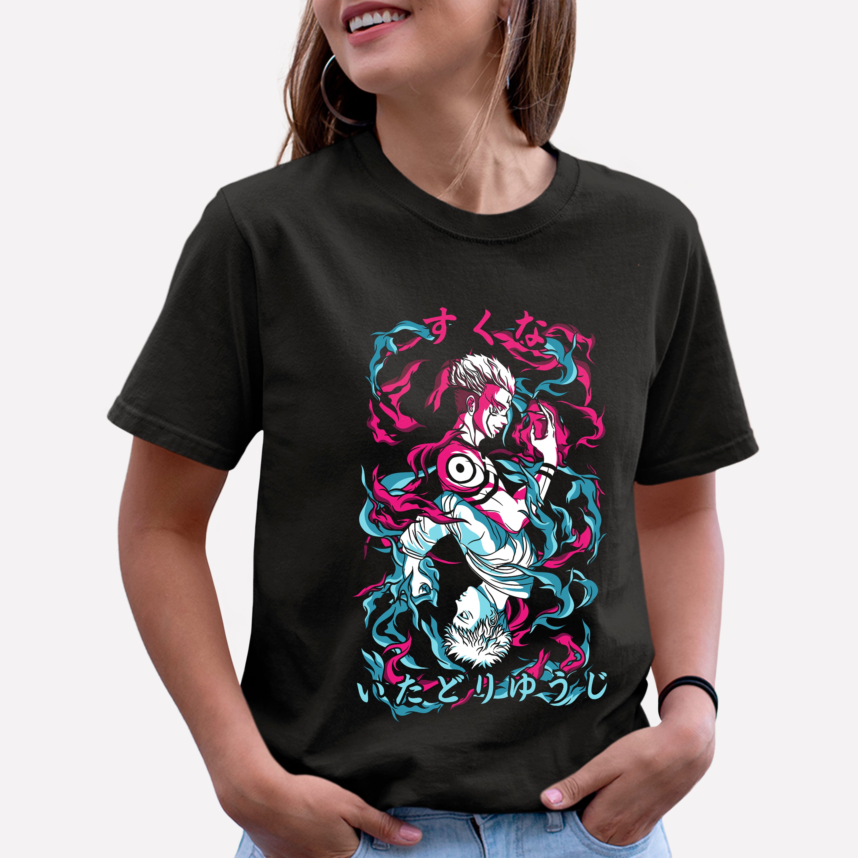 Camiseta Básica Yuji e Sukuna Jujutsu Kaisen