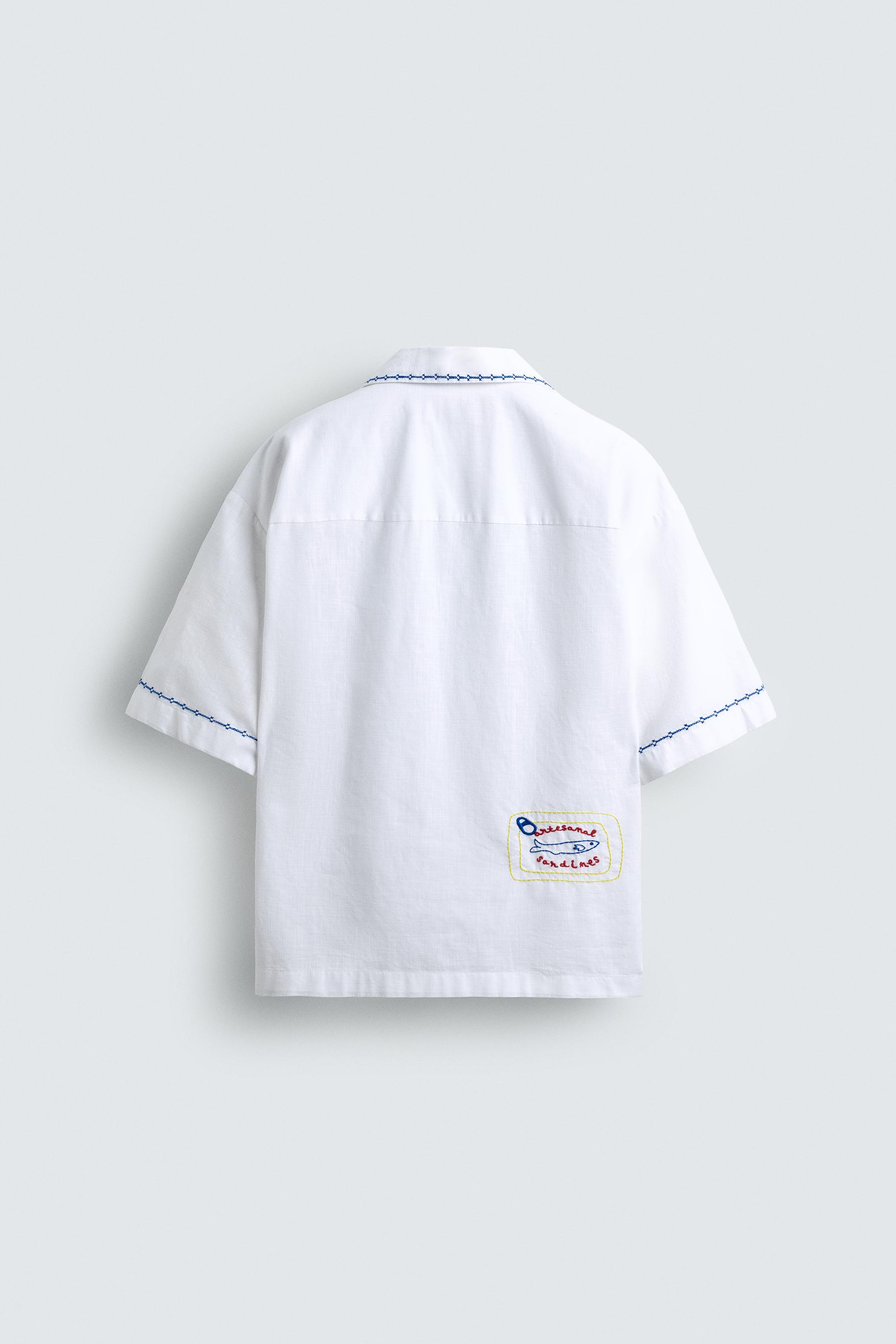 CONTRAST EMBROIDERY SHIRT