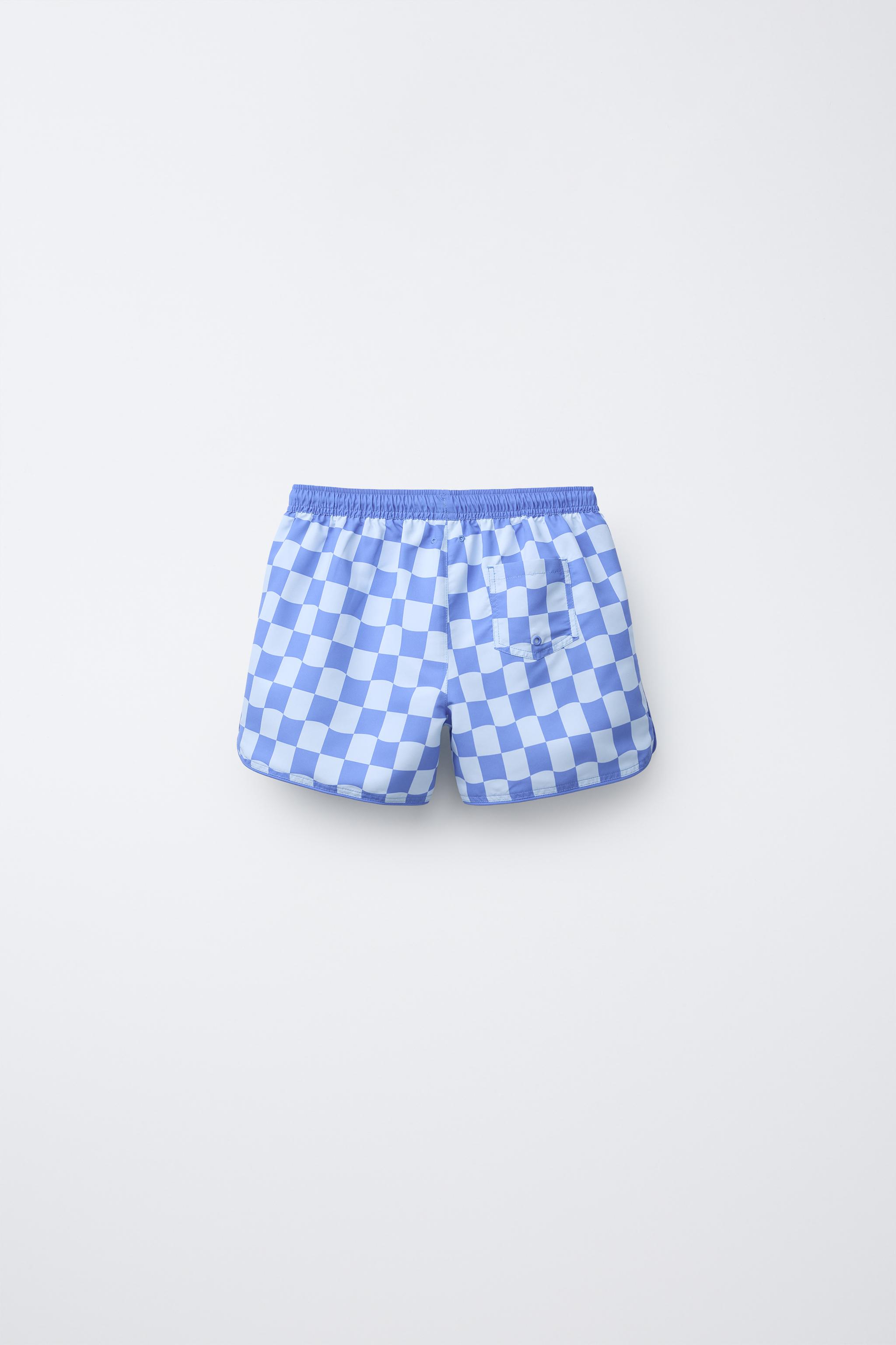 6-14 YEARS/CHECKERBOARD SWIM SHORTS