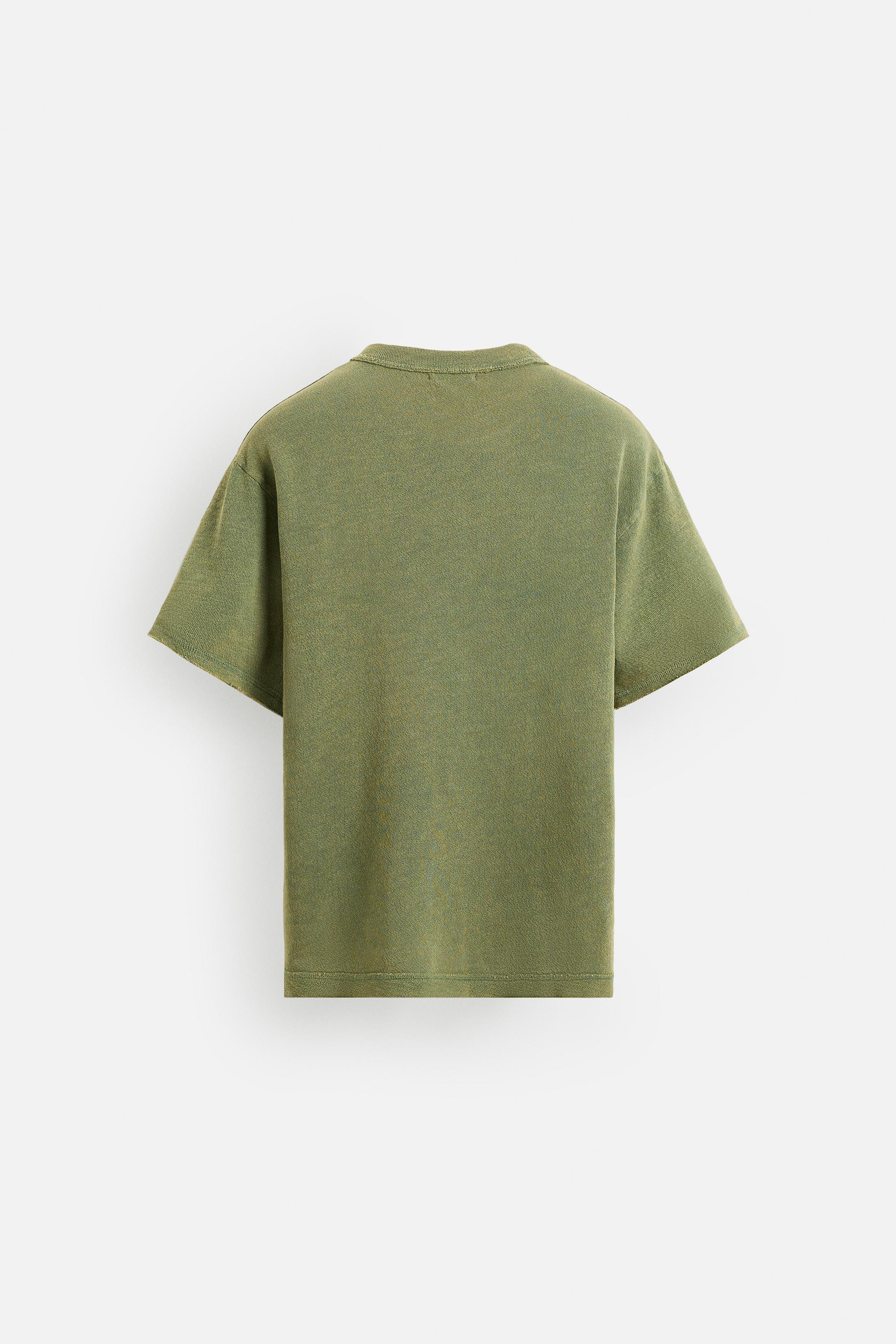 WASHED PRINT KNIT T-SHIRT