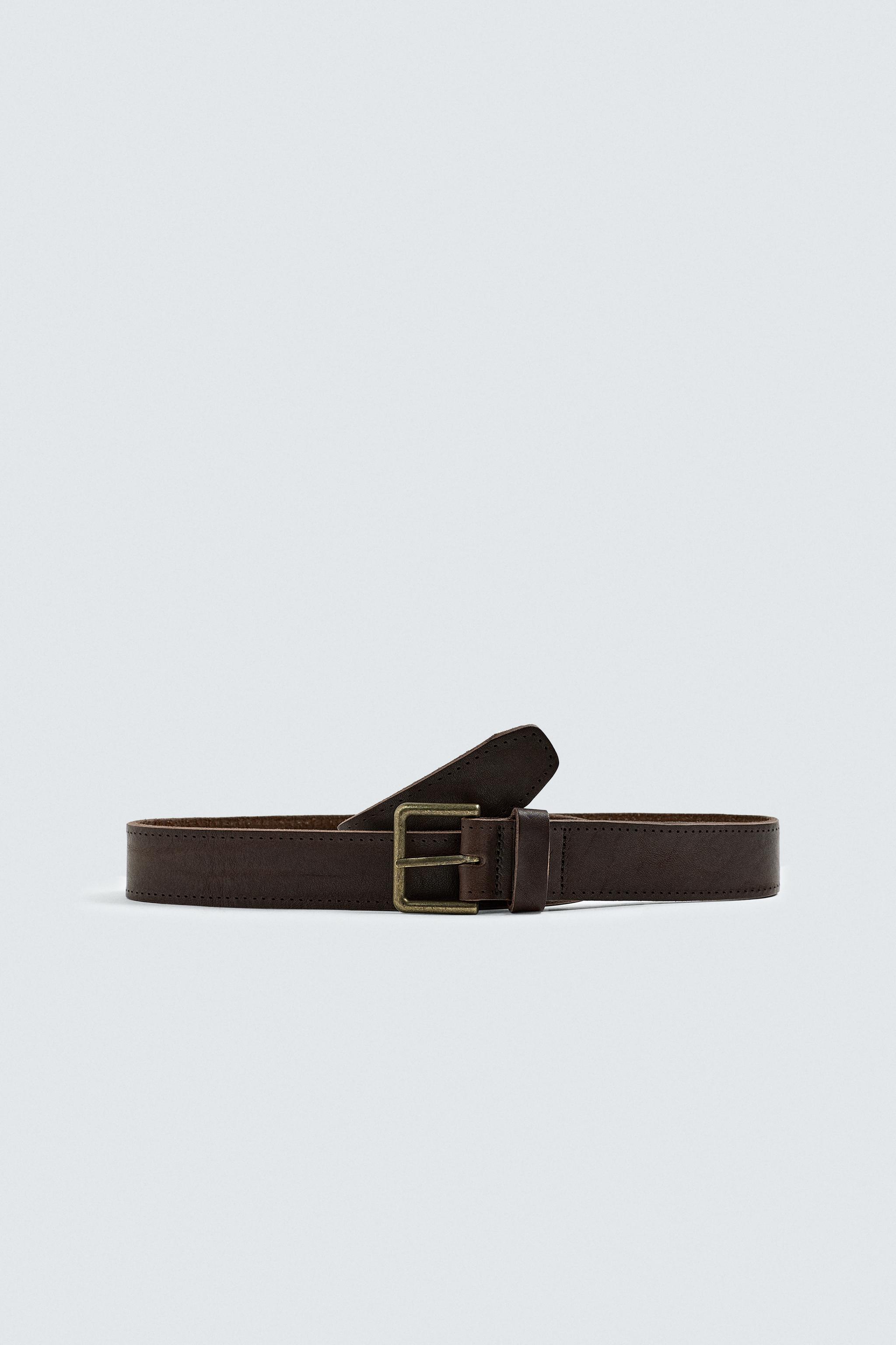 VINTAGE EFFECT LEATHER BELT