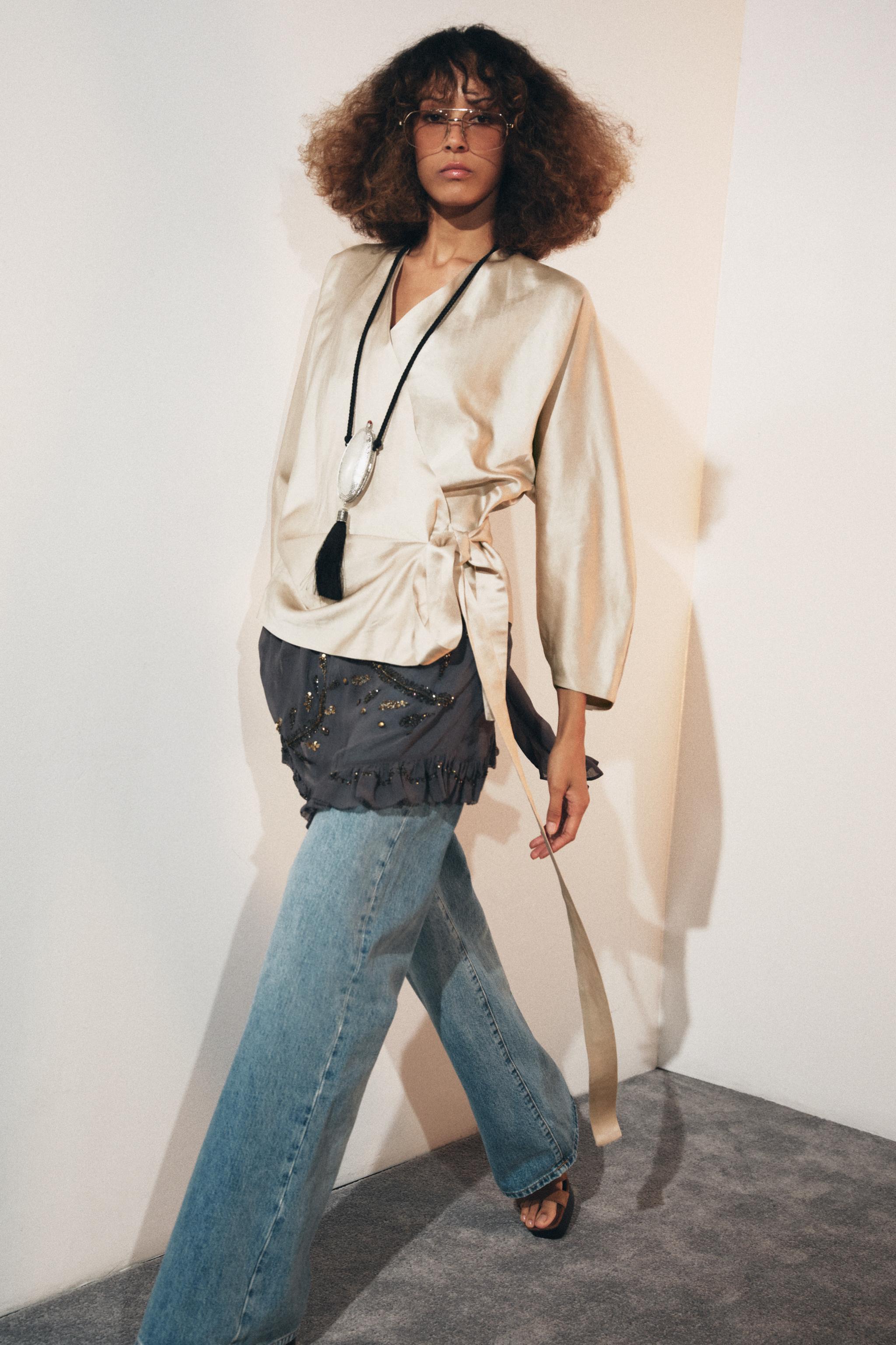 ZW COLLECTION LINEN WRAP BLOUSE