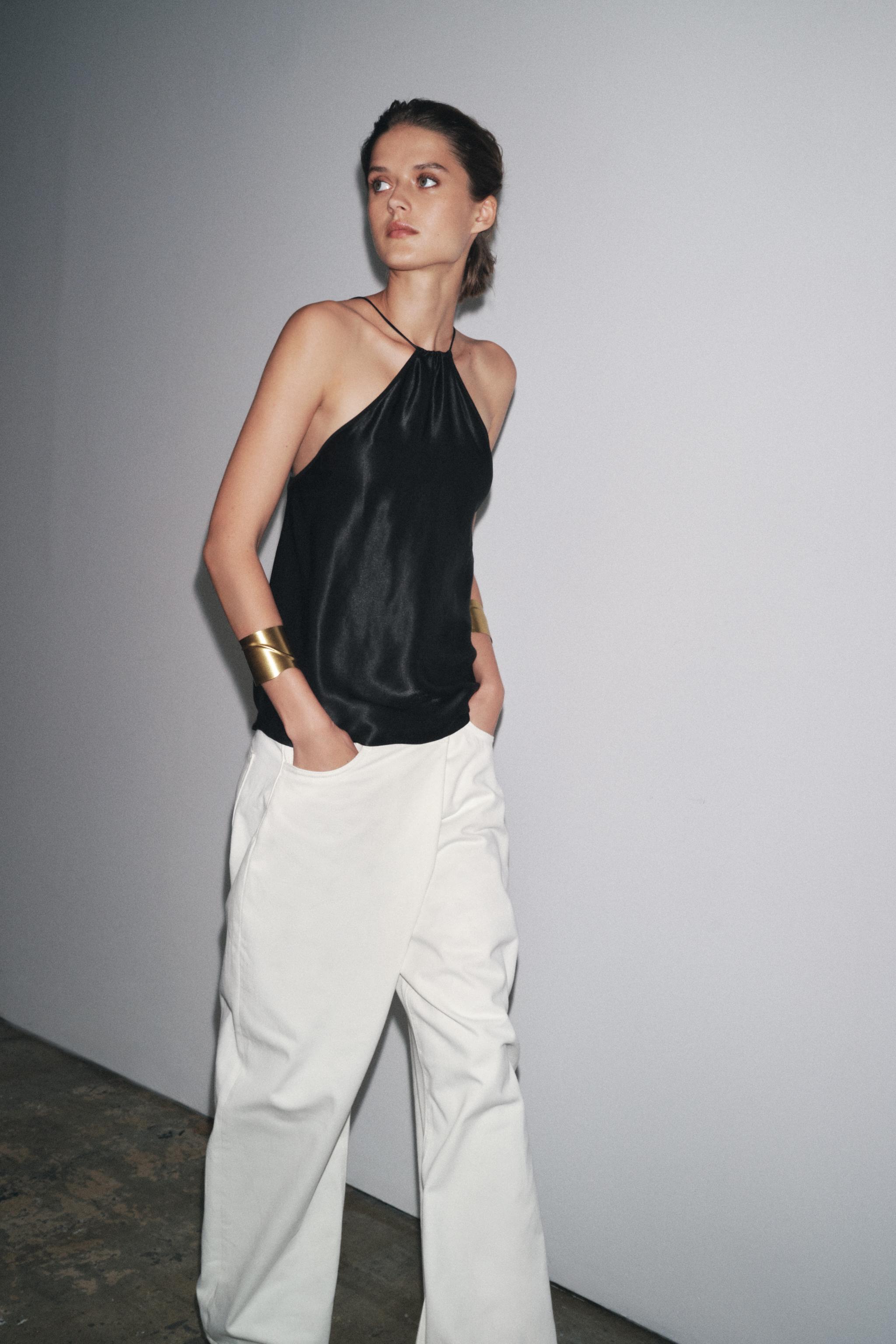 ZW COLLECTION PLEATED COTTON PANTS