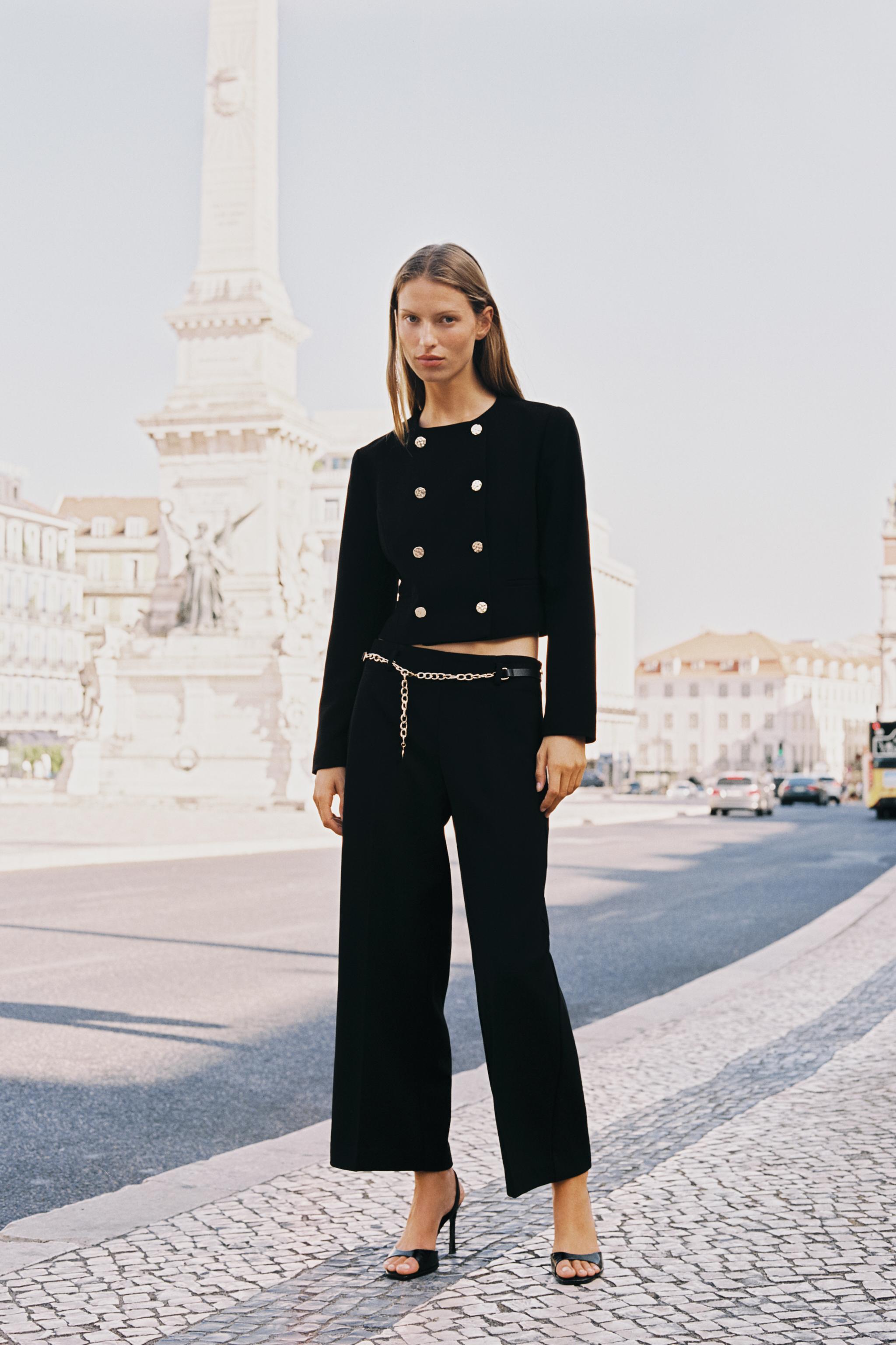 CHAIN BELT ANKLE PANTS