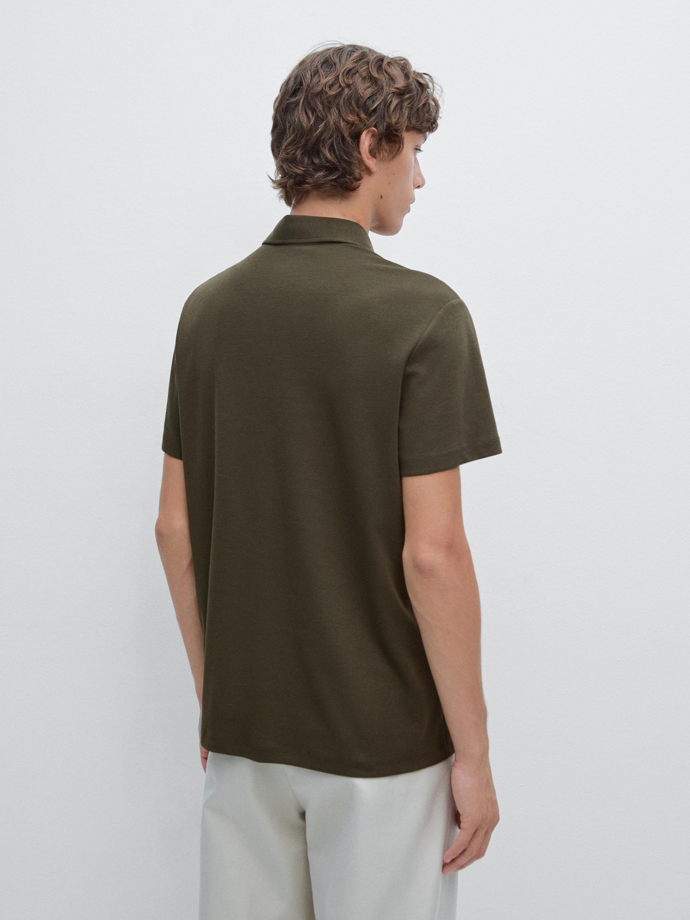 Cotton blend short sleeve polo shirt