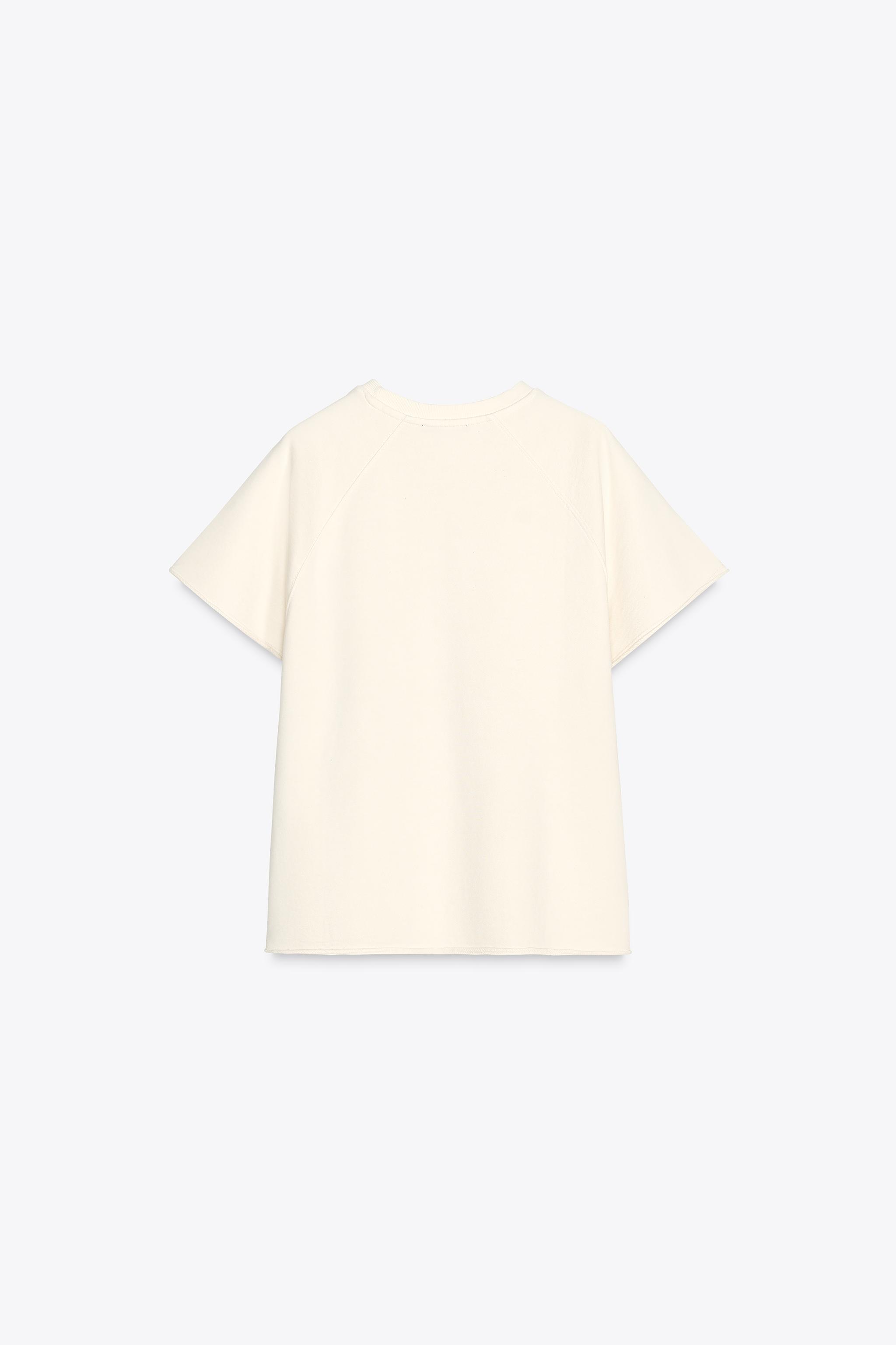 WASHED EFFECT TEXT PLUSH SWEATSHIRT