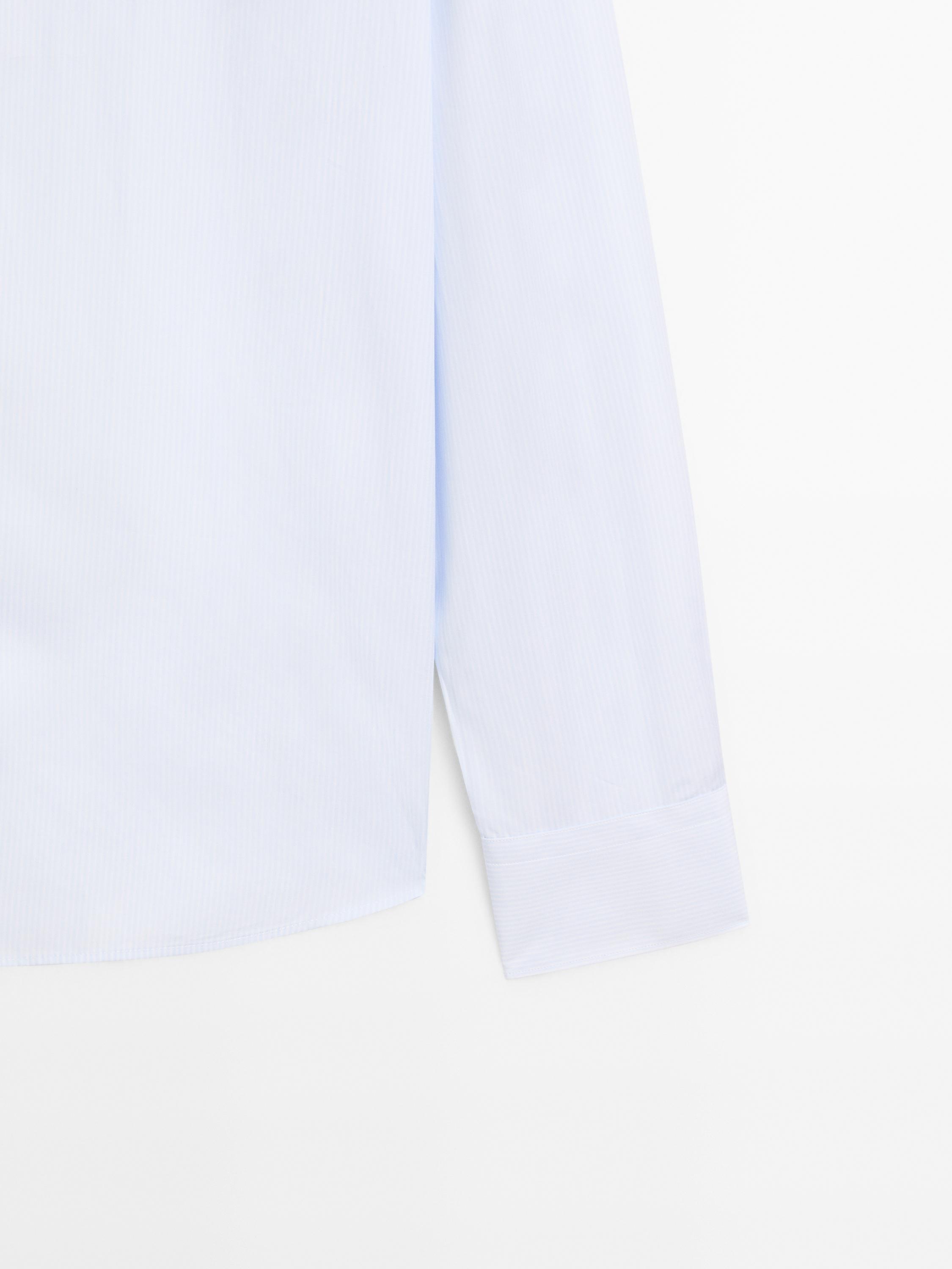 Slim fit striped 100% cotton shirt