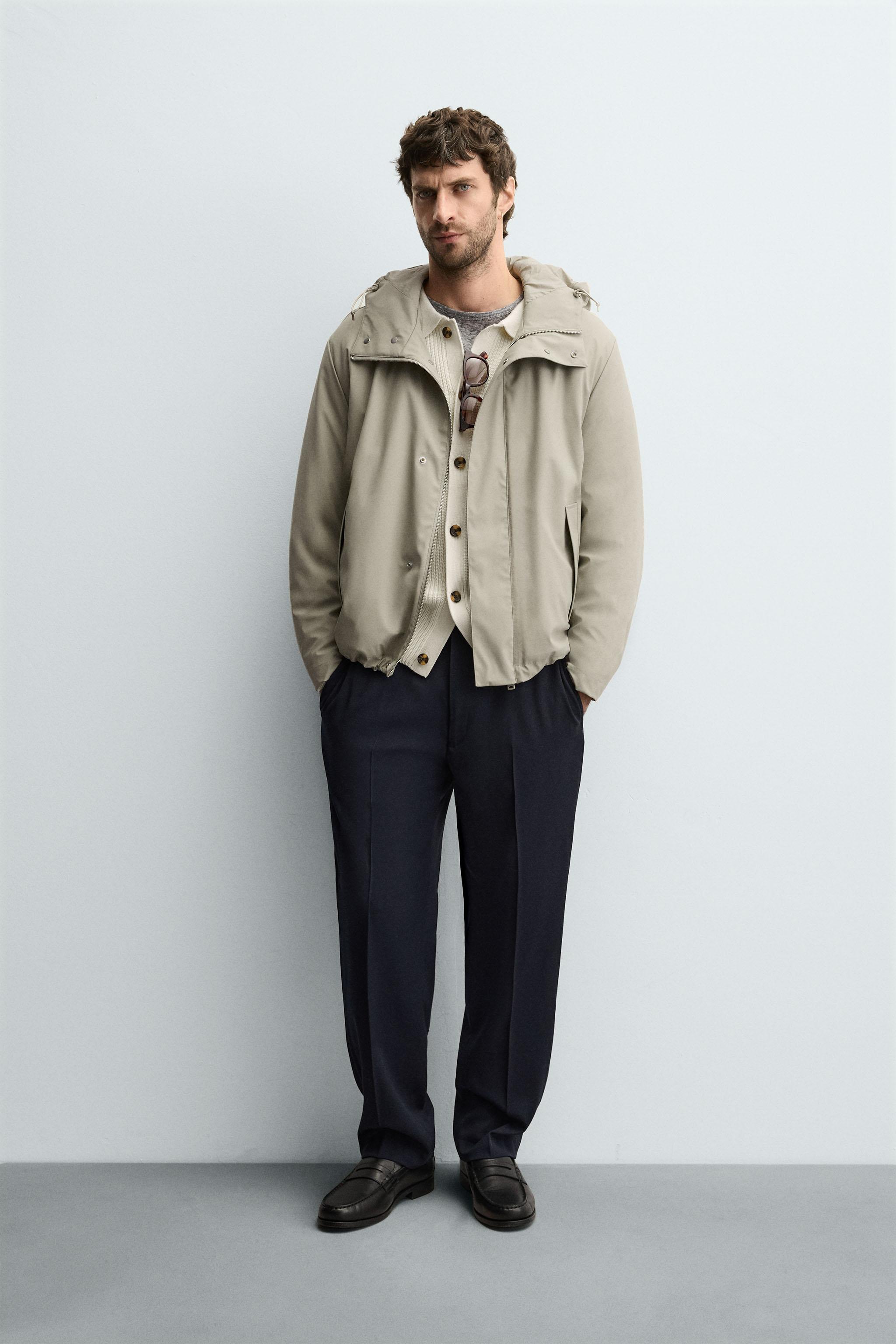 RUBBERIZED EFFECT PARKA WITH HOODIE