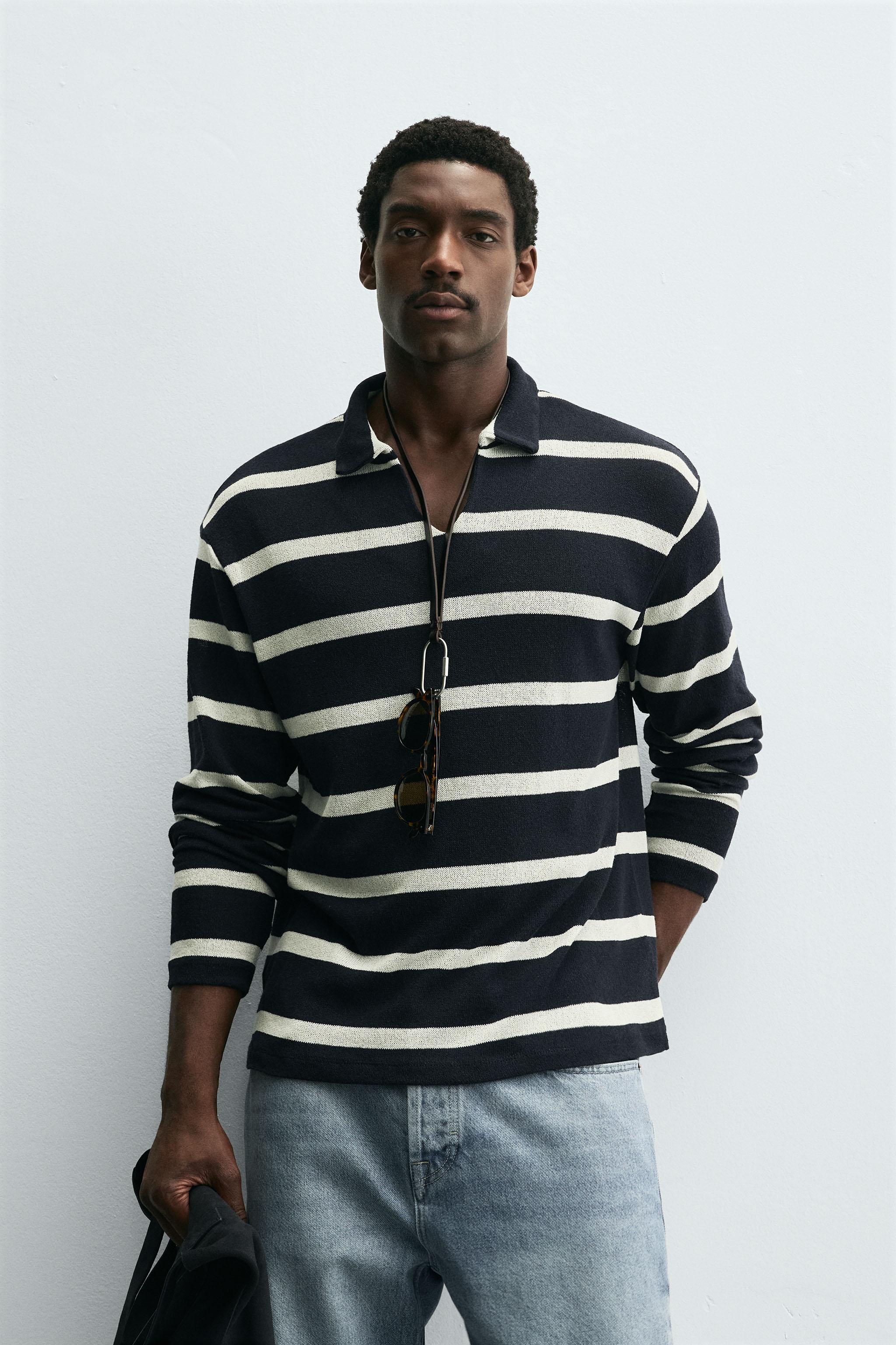 STRIPED JACQUARD POLO SHIRT