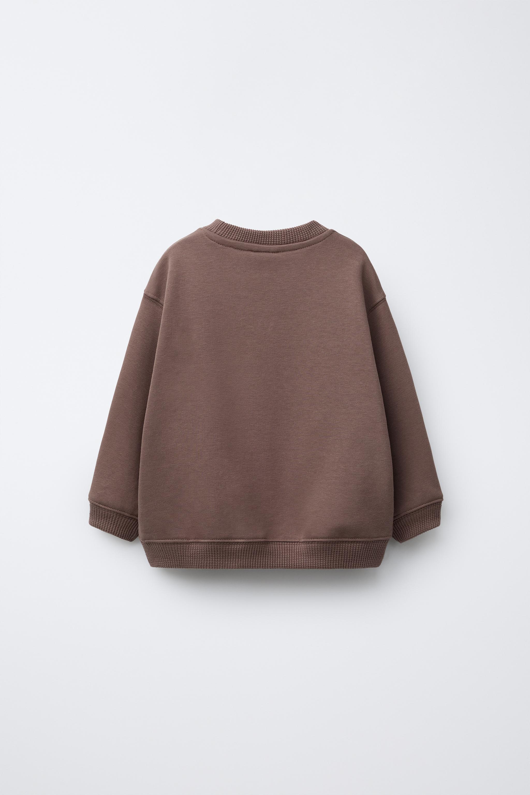 WAFFLE DETAIL SWEATSHIRT
