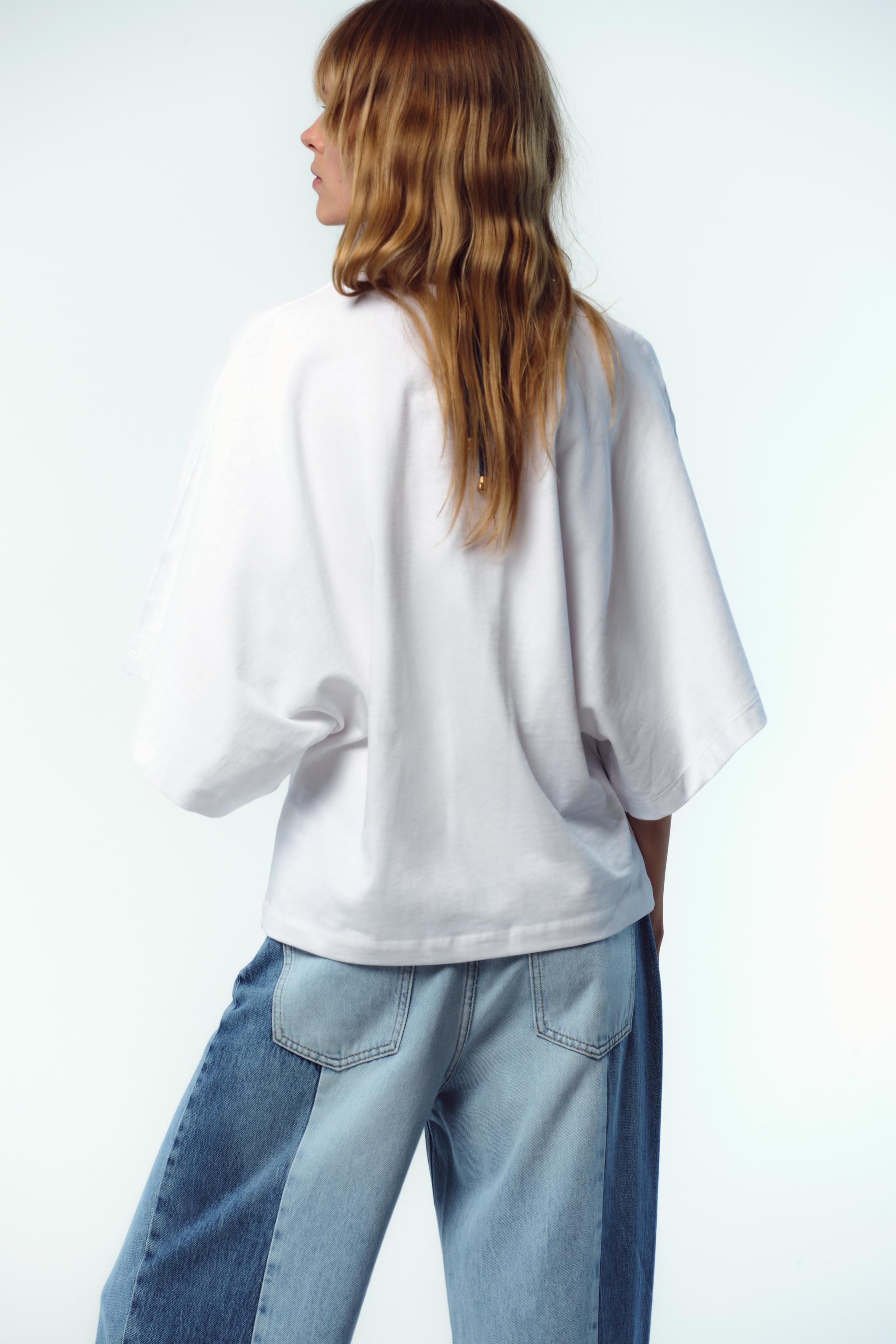 WASHED CAPE SLEEVE T-SHIRT