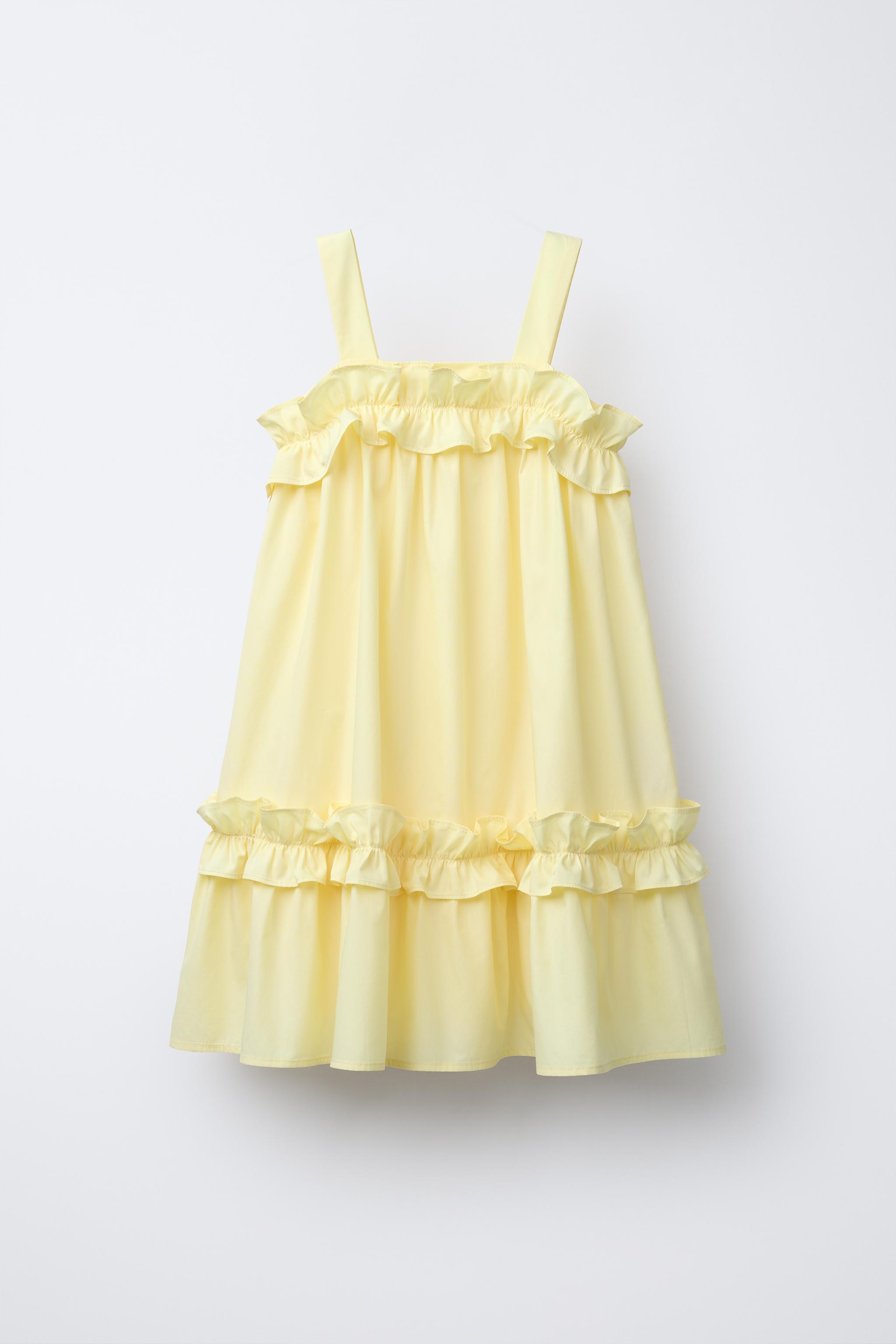 FLOUNCED POPLIN DRESS