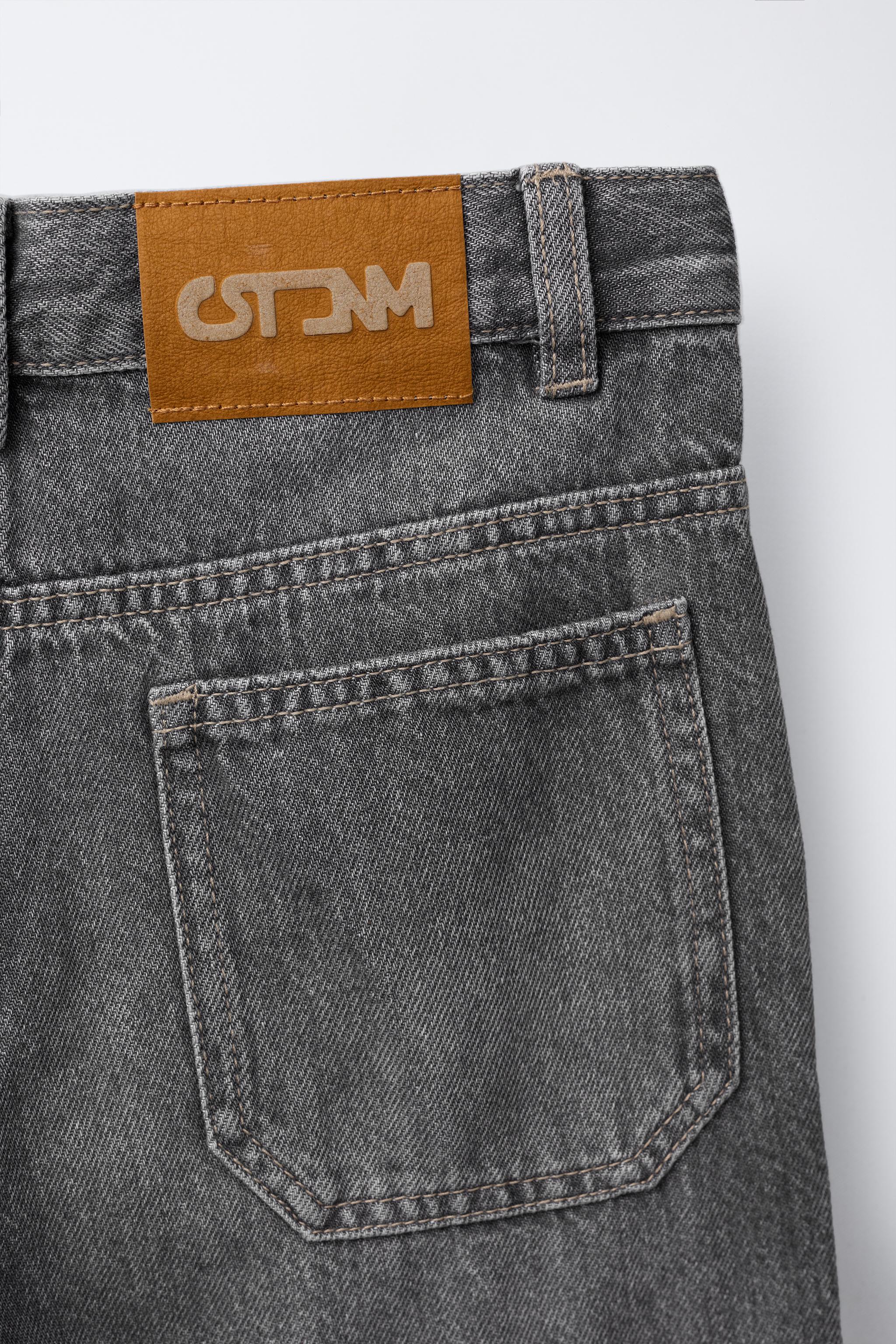 SEAMED WIDE LEG JEANS