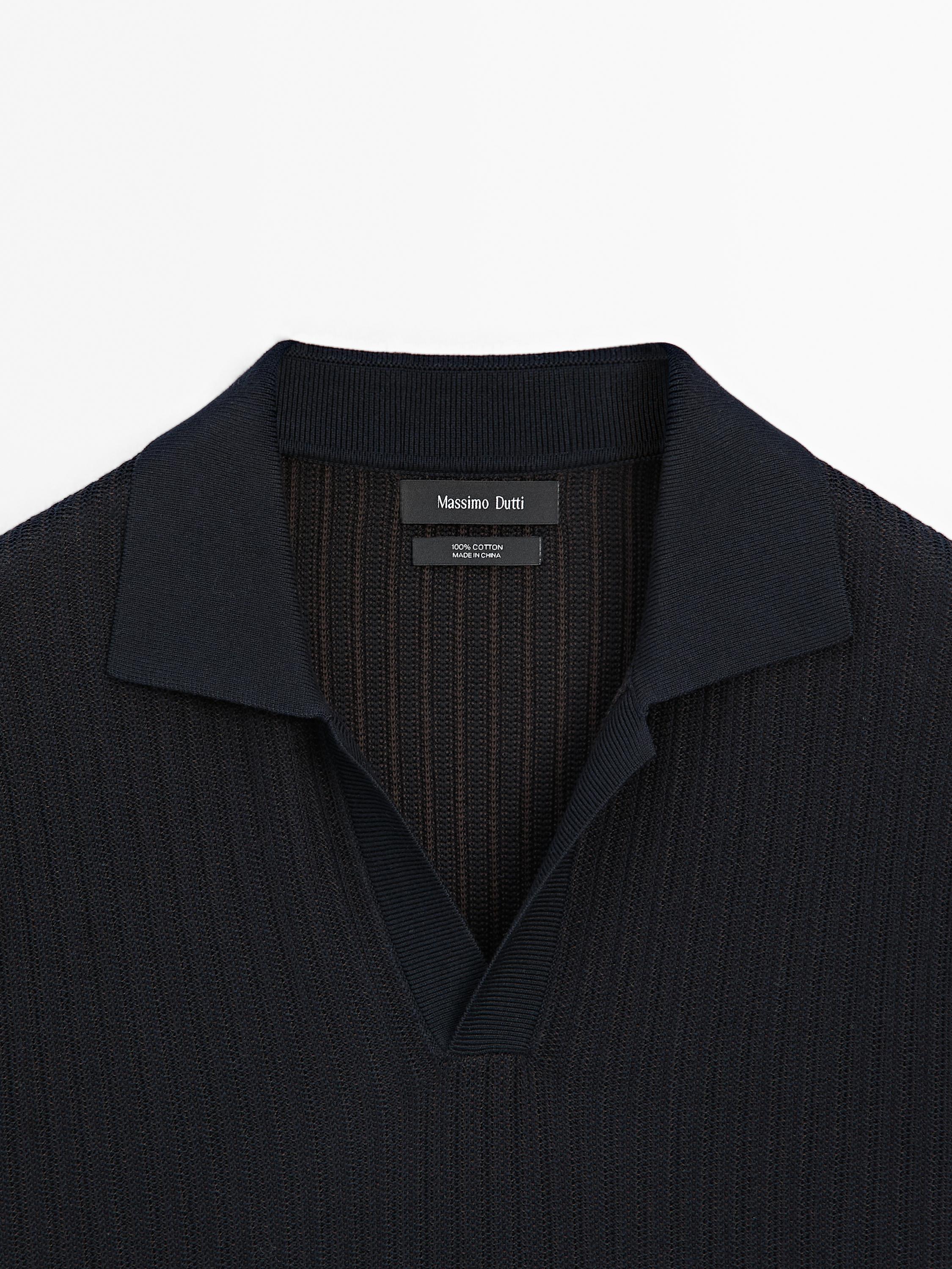 Short sleeve jacquard knit polo shirt