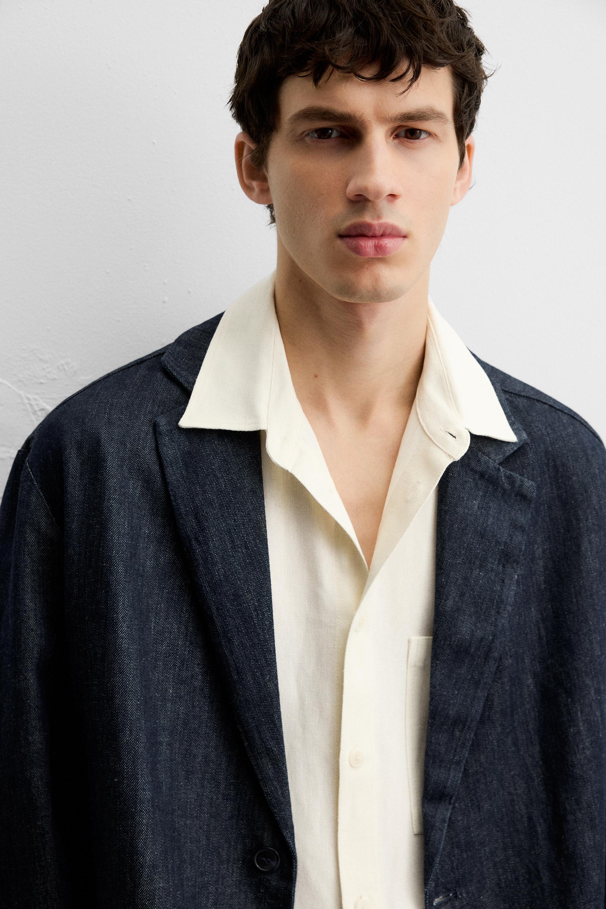 RELAXED FIT DENIM BLAZER