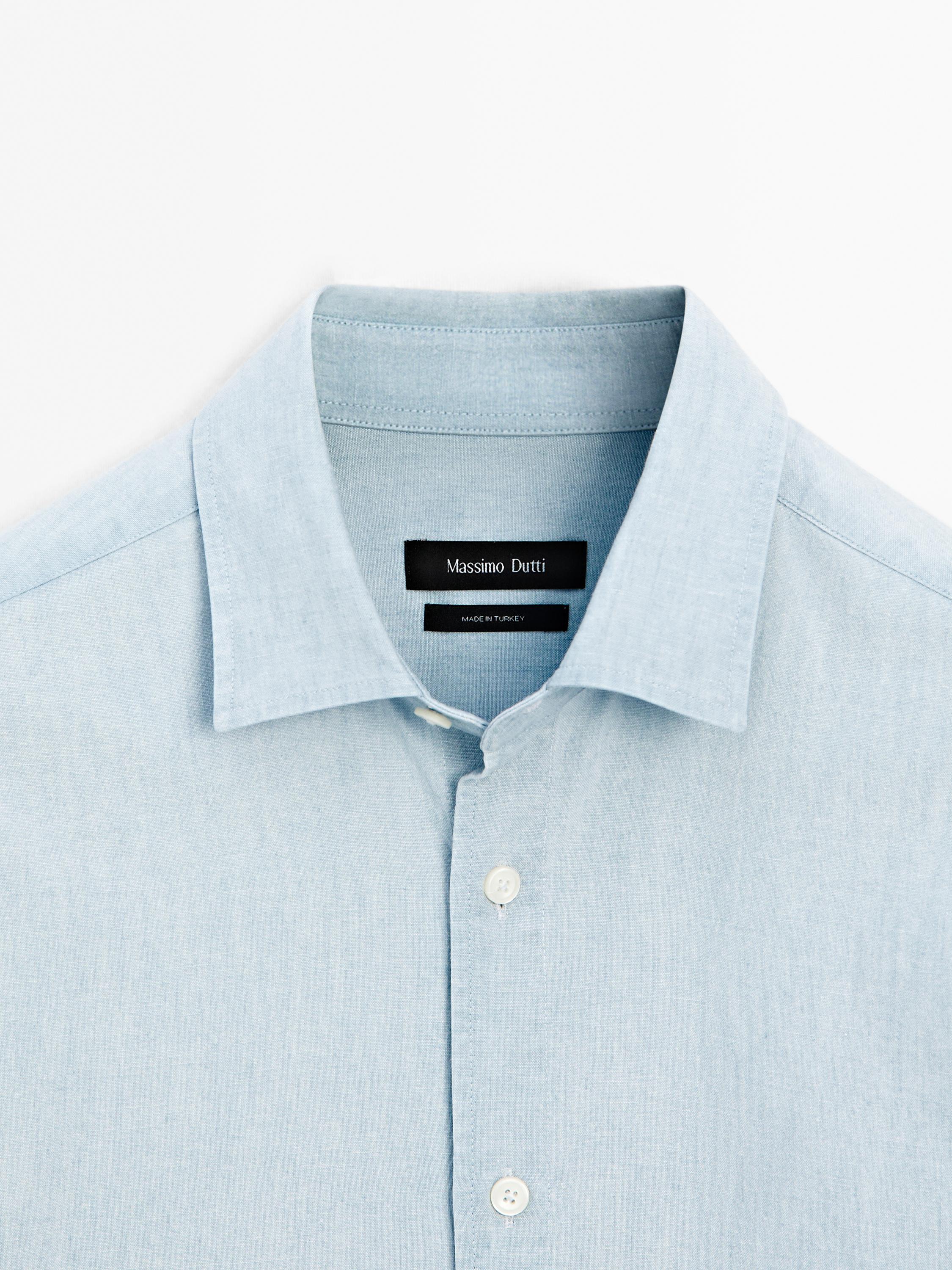 Denim slim-fit shirt