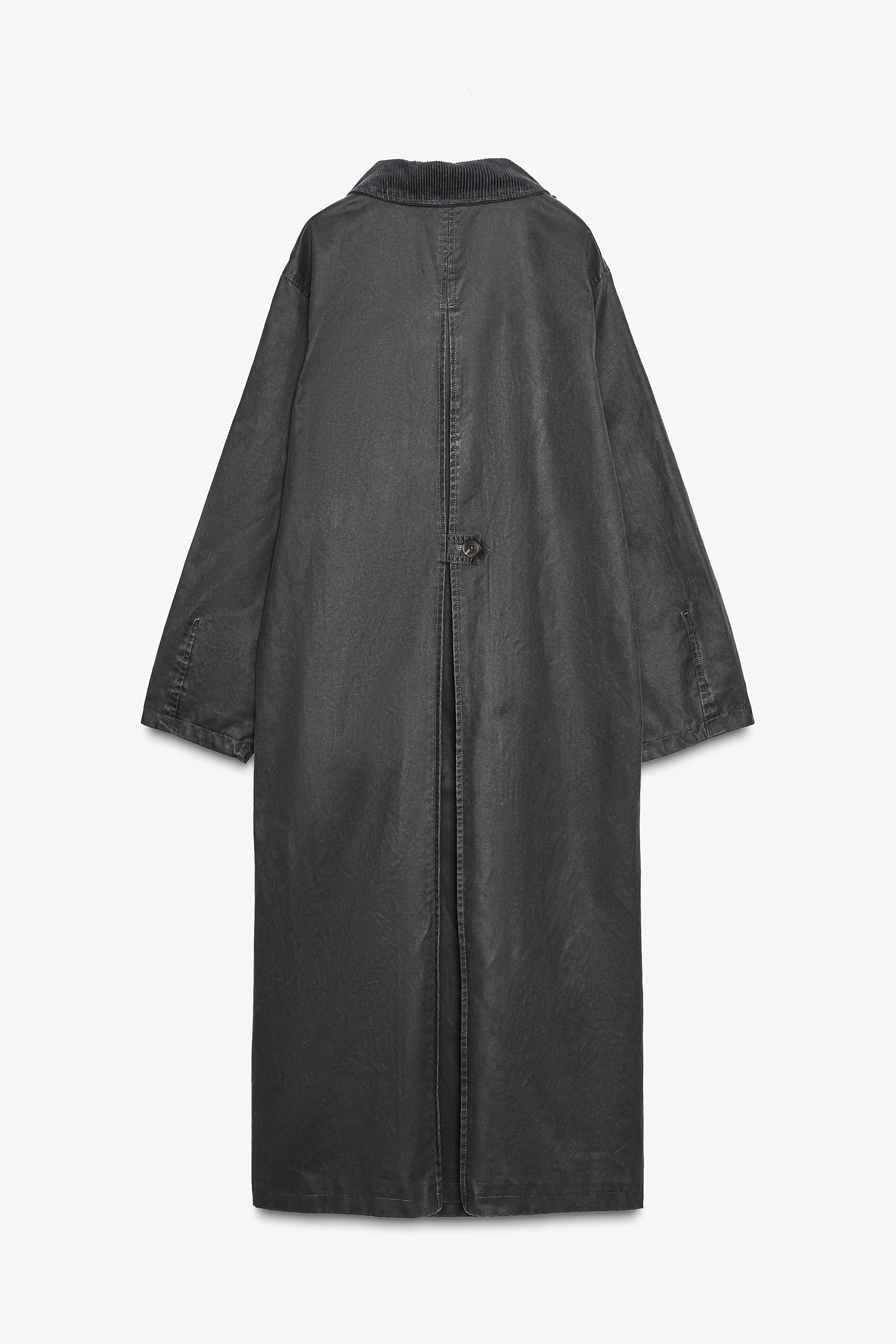 WAXED TRENCH COAT WITH CORDUROY COLLAR
