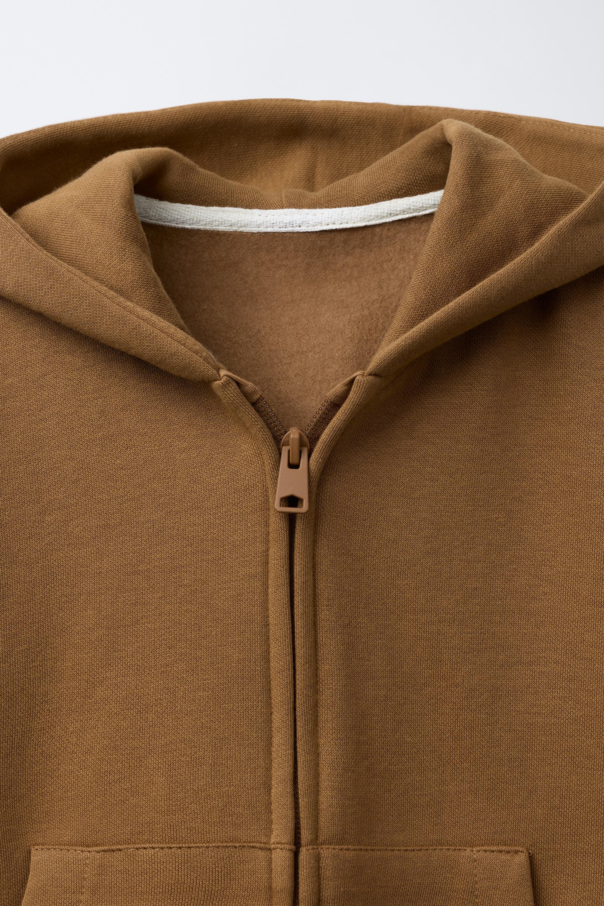 PLAIN PLUSH HOODED SWEATSHIRT